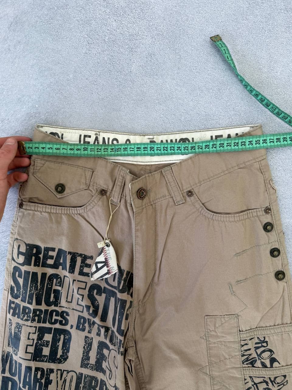 Japanese Brand 90s🔥🔥Jean Paul Gaultier Styled painted cargo pants jeans Size US 30 / EU 46 - 9 Thumbnail