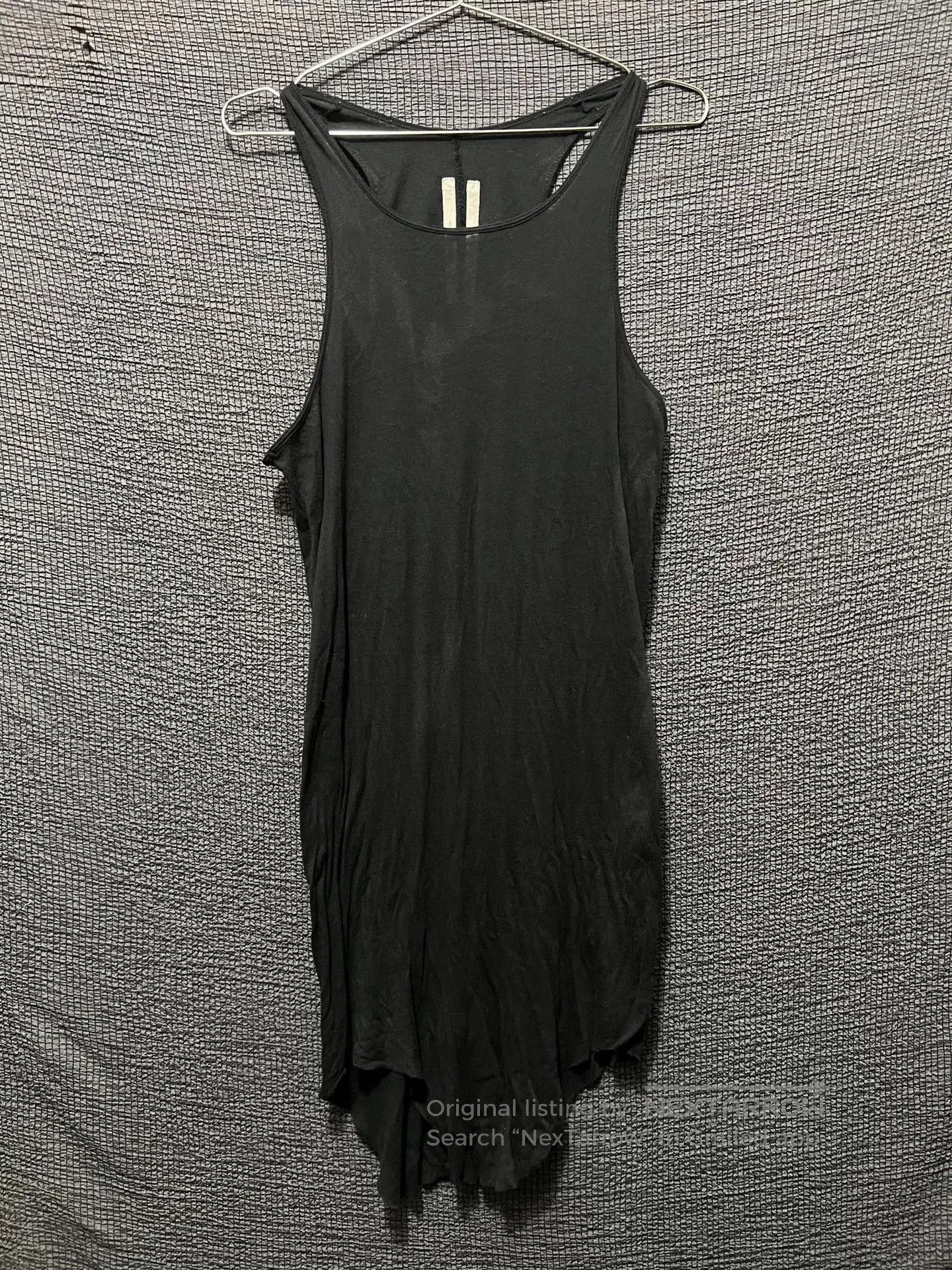 Rick Owens Rick Owens Black Tank Top with Curved Hem. Size US L / EU 52-54 / 3 - 1 Thumbnail