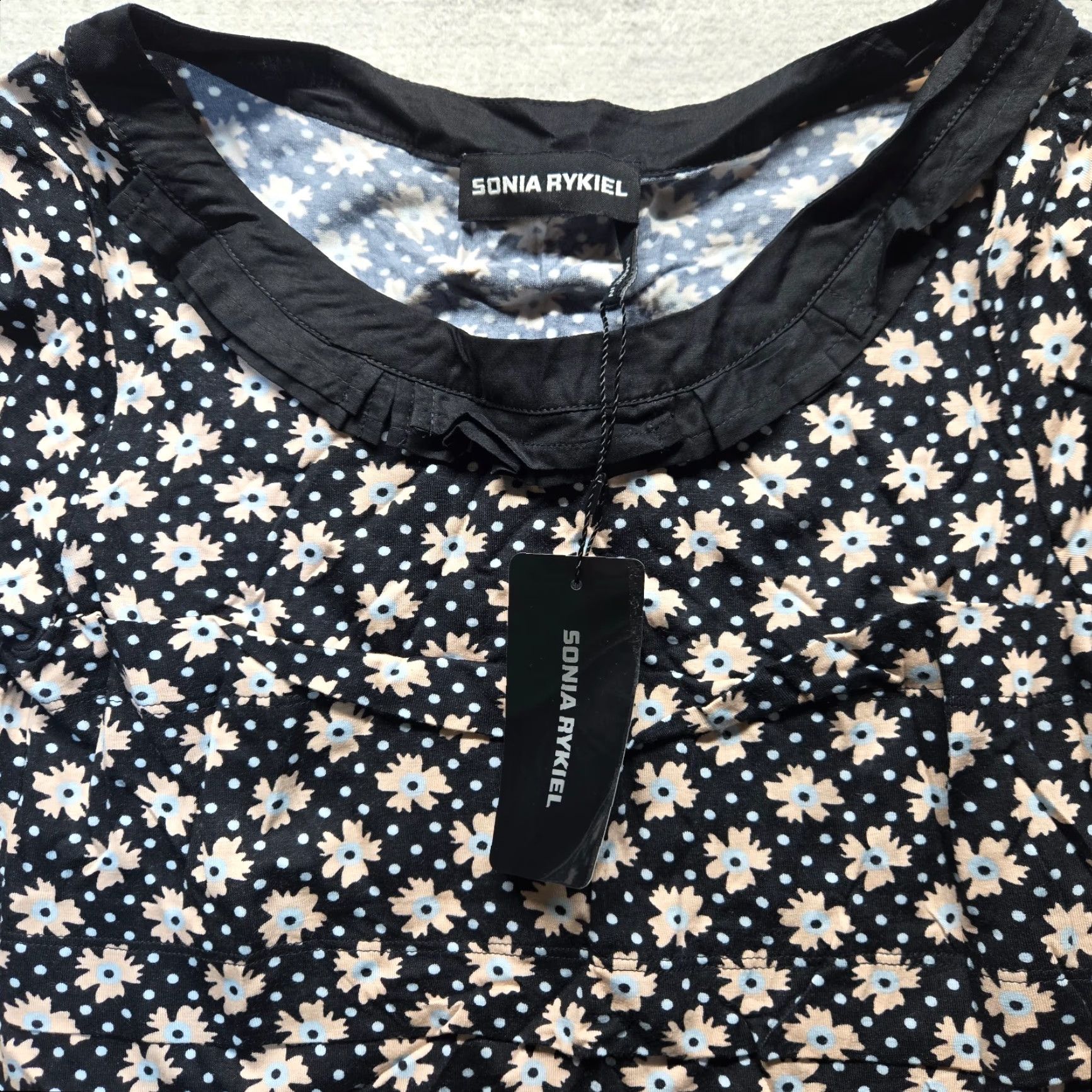 Vintage VINTAGE Sonia Rykiel Shirt Floral Print Women XS Black Floral 90s Womens Shirt XS Black Flowers Size XS / US 0-2 / IT 36-38 - 2 Thumbnail