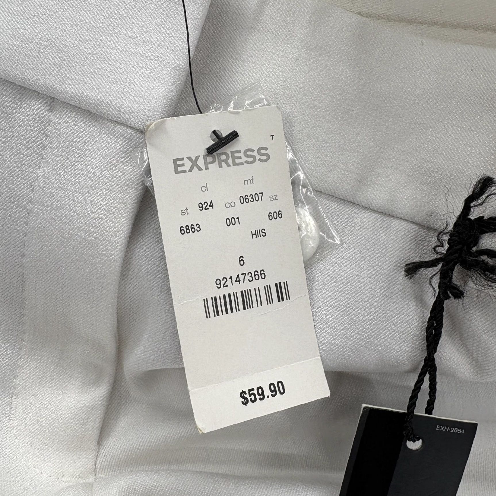 Express VINTAGE EXPRESS Crop Dress Pants Womens 6 White Straight Leg Twill Stretch NWT Size 28" / US 6 / IT 42 - 6 Thumbnail