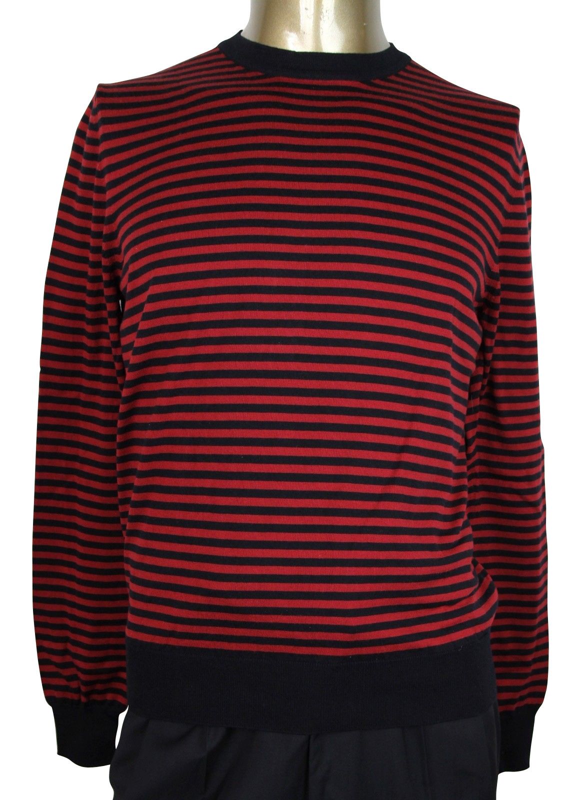 Gucci Men's Black / Red Striped Cashmere Cotton Pullover Sweater Size US S / EU 44-46 / 1 - 1 Thumbnail