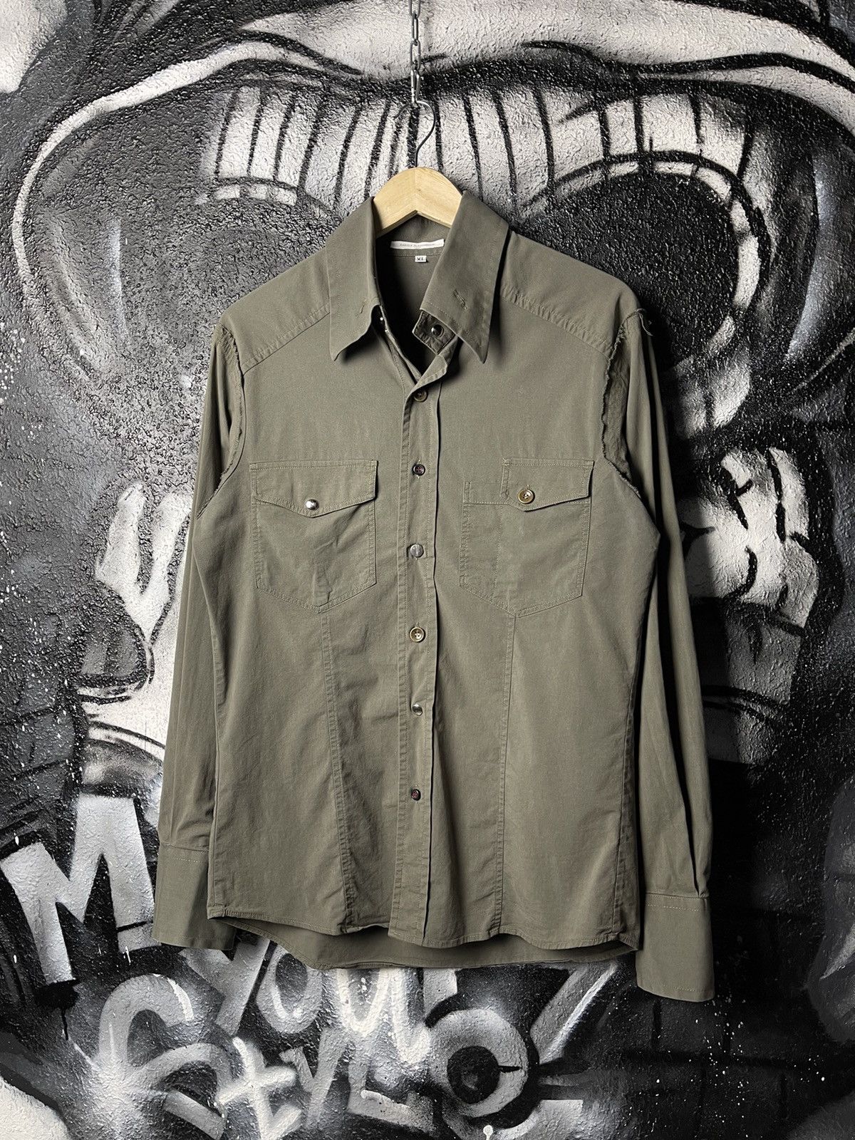 Daniele Alessandrini Daniele Alessandrini Italian Designer Khaki Shirt Size XL Size US XL / EU 56 / 4 - 1 Thumbnail