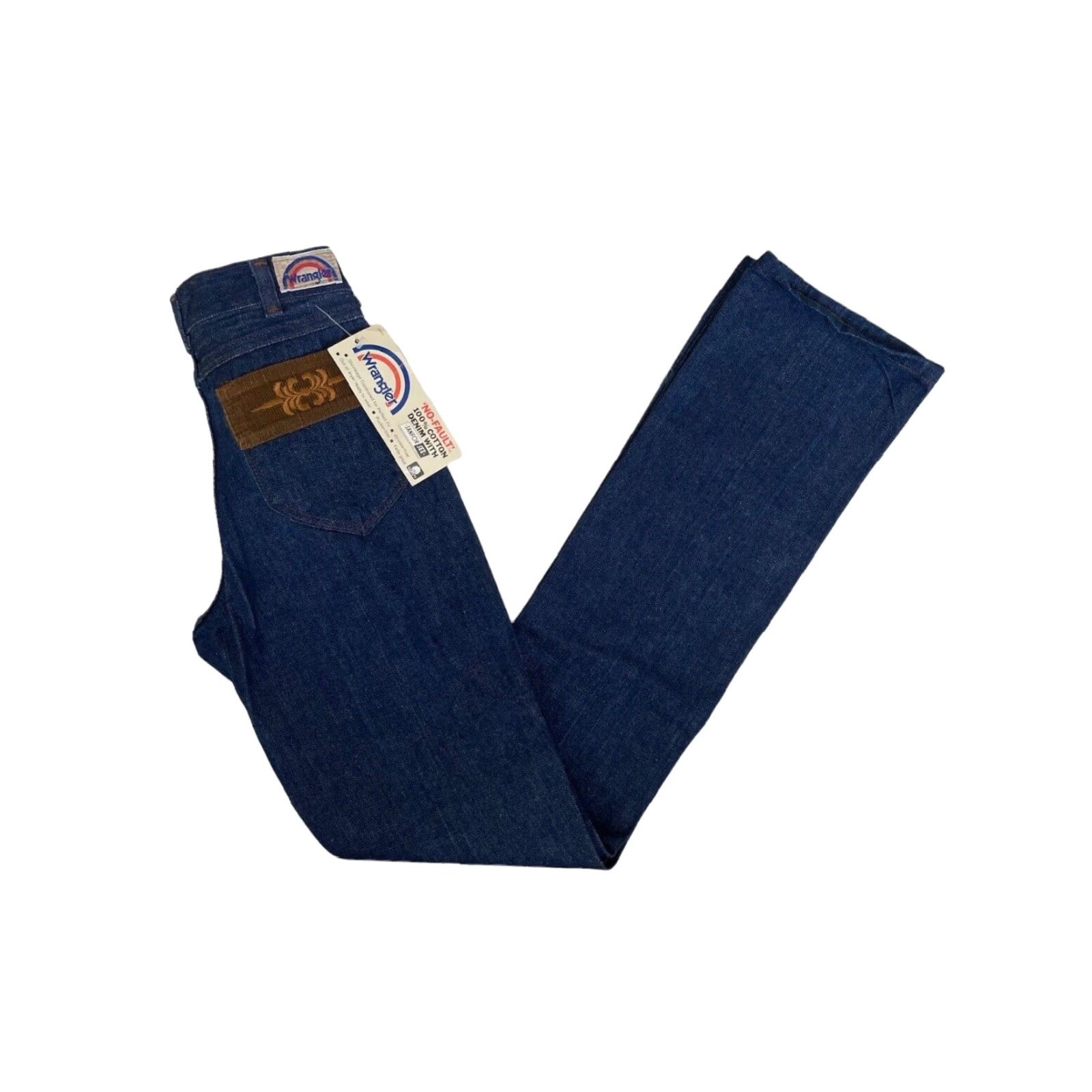 Wrangler VINTAGE Wrangler Lancer Jeans Pant Straight Leg 27x36 NWT 70s NOS Made USA Mens Denim Blue 1970s USA Size US 27 - 2 Thumbnail