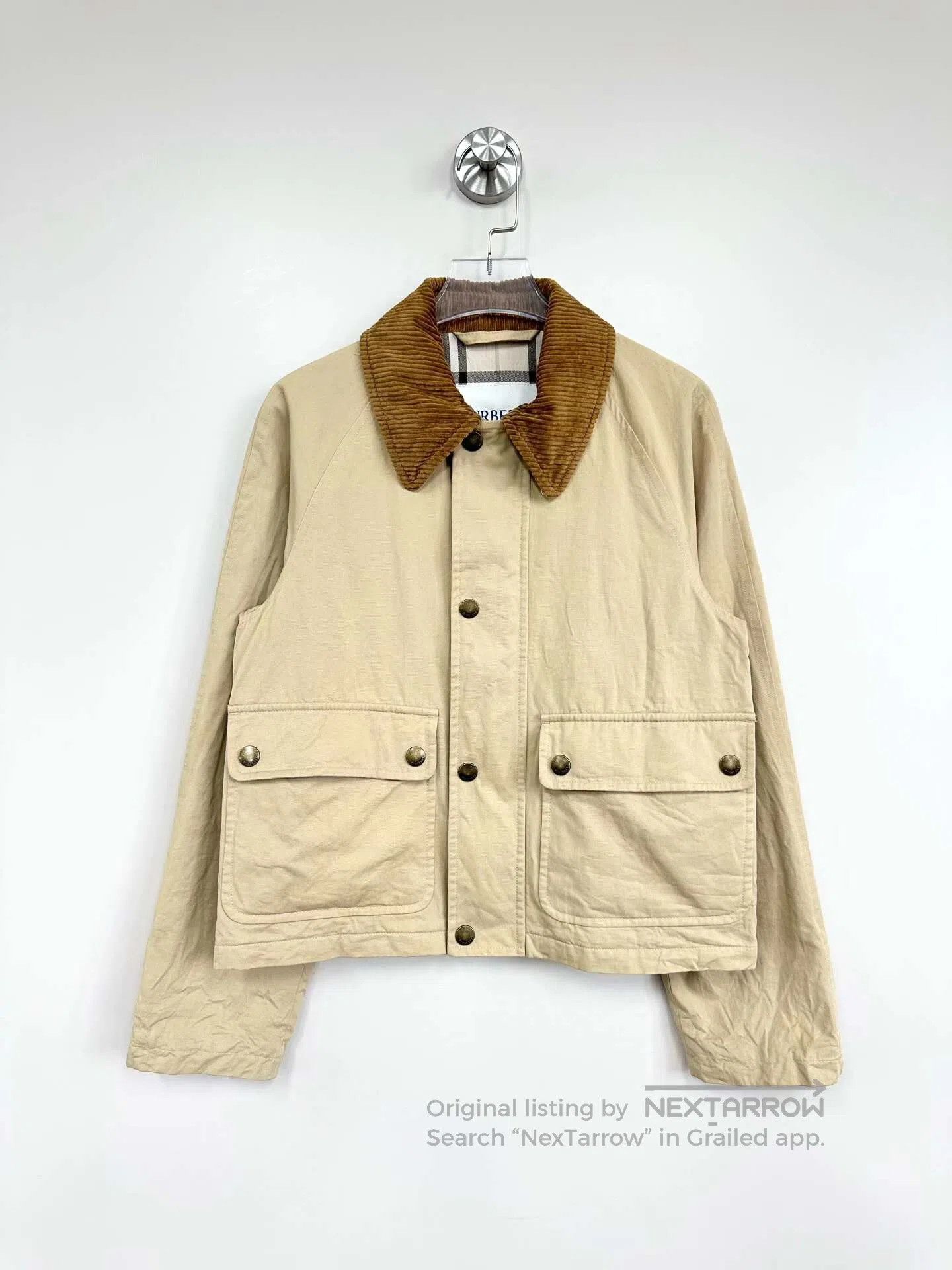 Burberry Burberry Khaki Corduroy Collar Zip Single Breasted Jacket| Size XS / US 0-2 / IT 36-38 - 1 Thumbnail