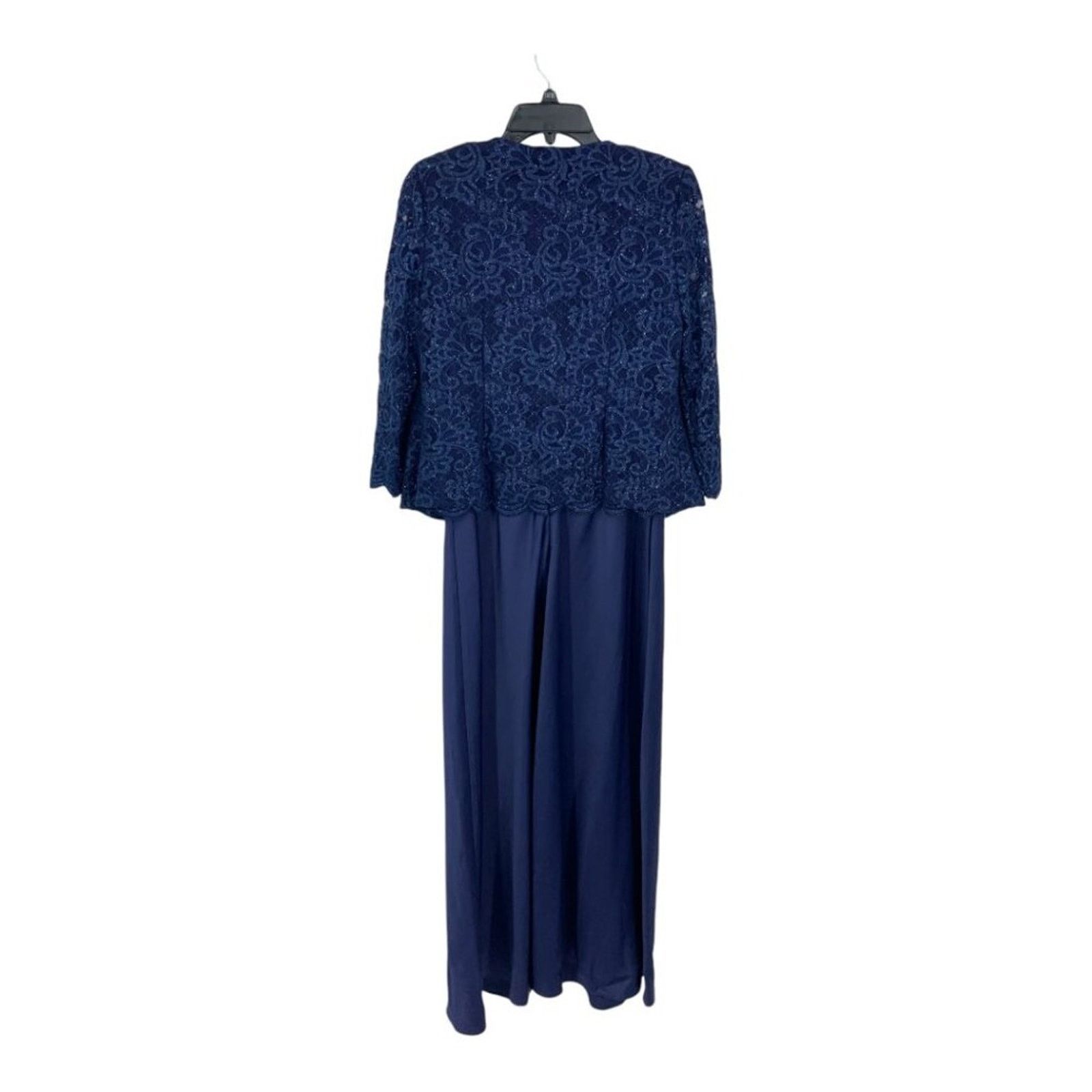 Alex Evenings Alex Evenings Embroidered Two-Piece Gown Navy Sz 6 NWT $229 Size S / US 4 / IT 40 - 11 Thumbnail