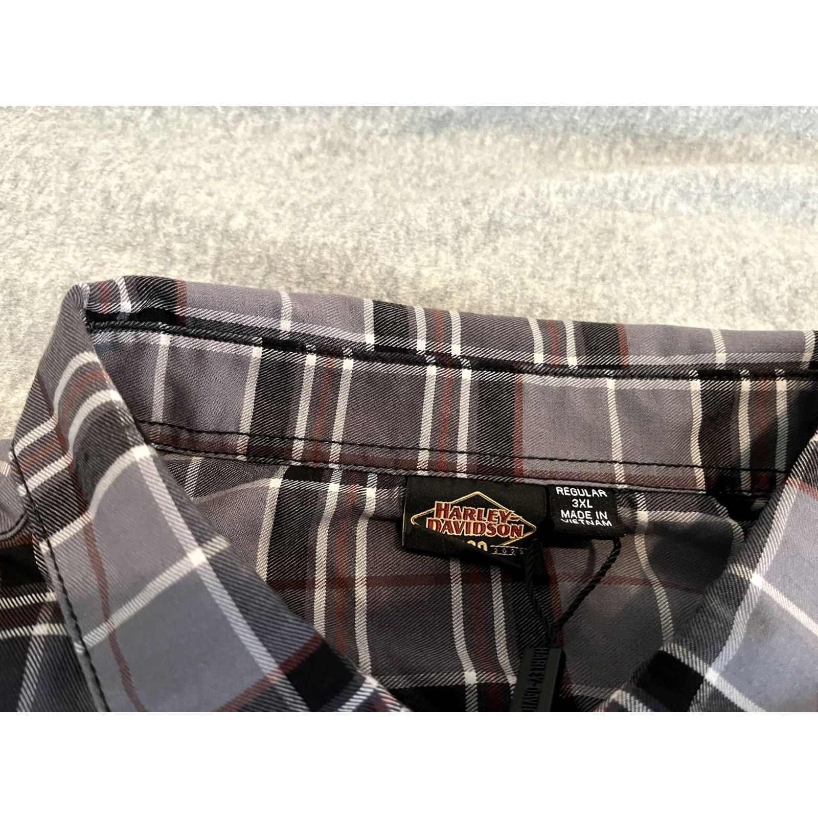 Harley Davidson Harley-Davidson 120th Anniversary Long Sleeve Button-Up Shirt Plaid Mens 3XL NWT Size US XXL / EU 58 / 5 - 2 Thumbnail