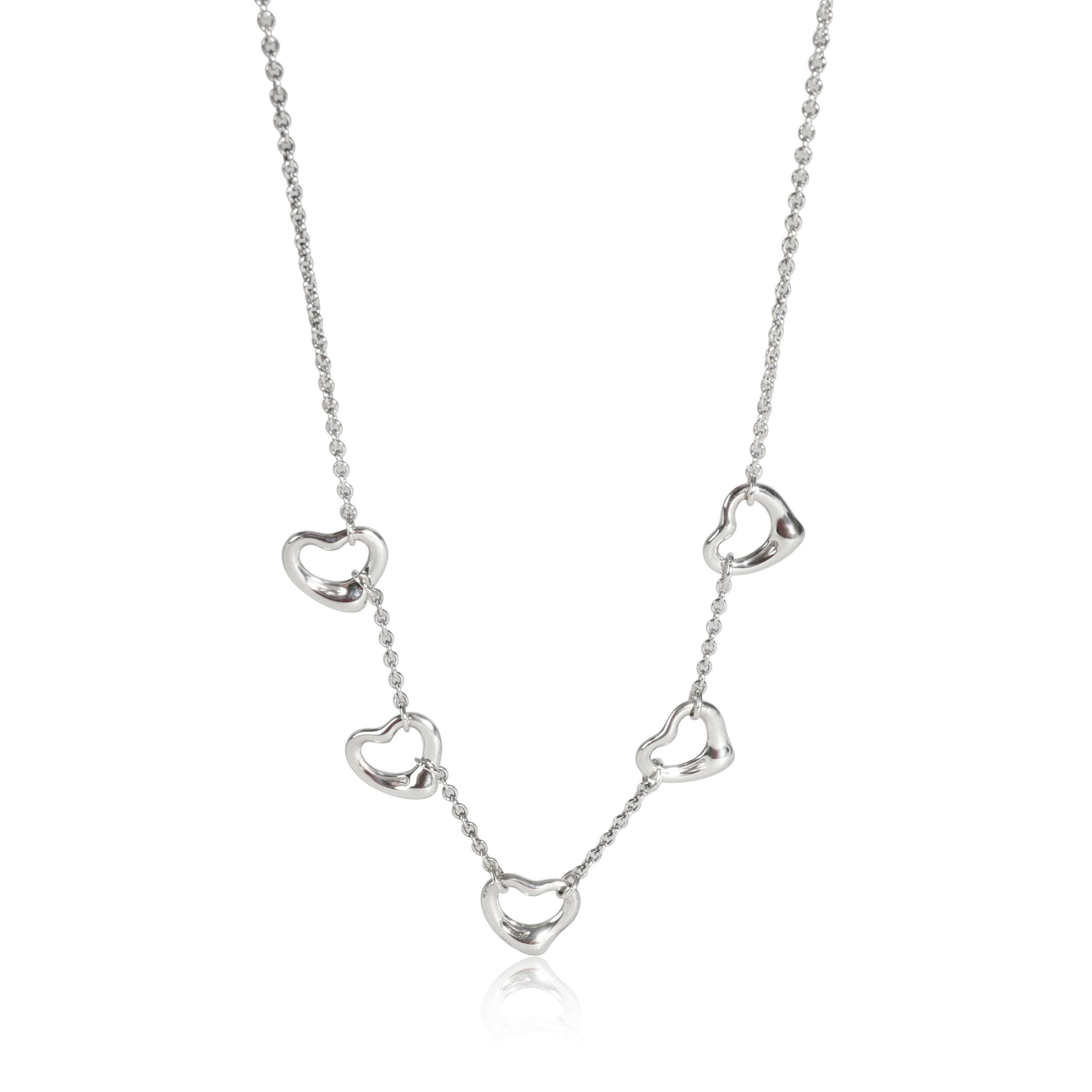 Tiffany Elsa Peretti Open Heart Necklace in Sterling Silver