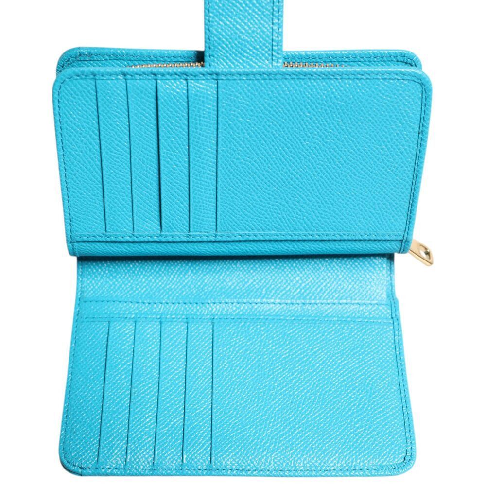 Dolce & Gabbana Dolce & Gabbana Light Blue Leather Bifold Continental Clutch Size ONE SIZE - 8 Thumbnail