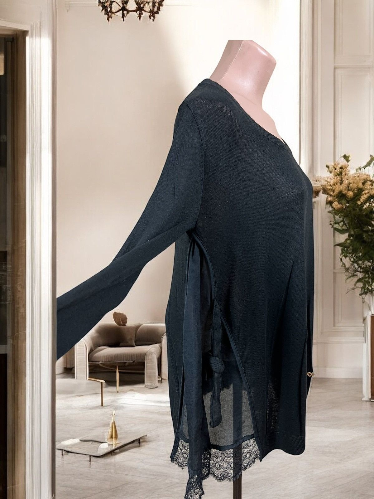 TWINSET Twinset long black pull size S oversize fit viscose Size S / US 4 / IT 40 - 3 Thumbnail