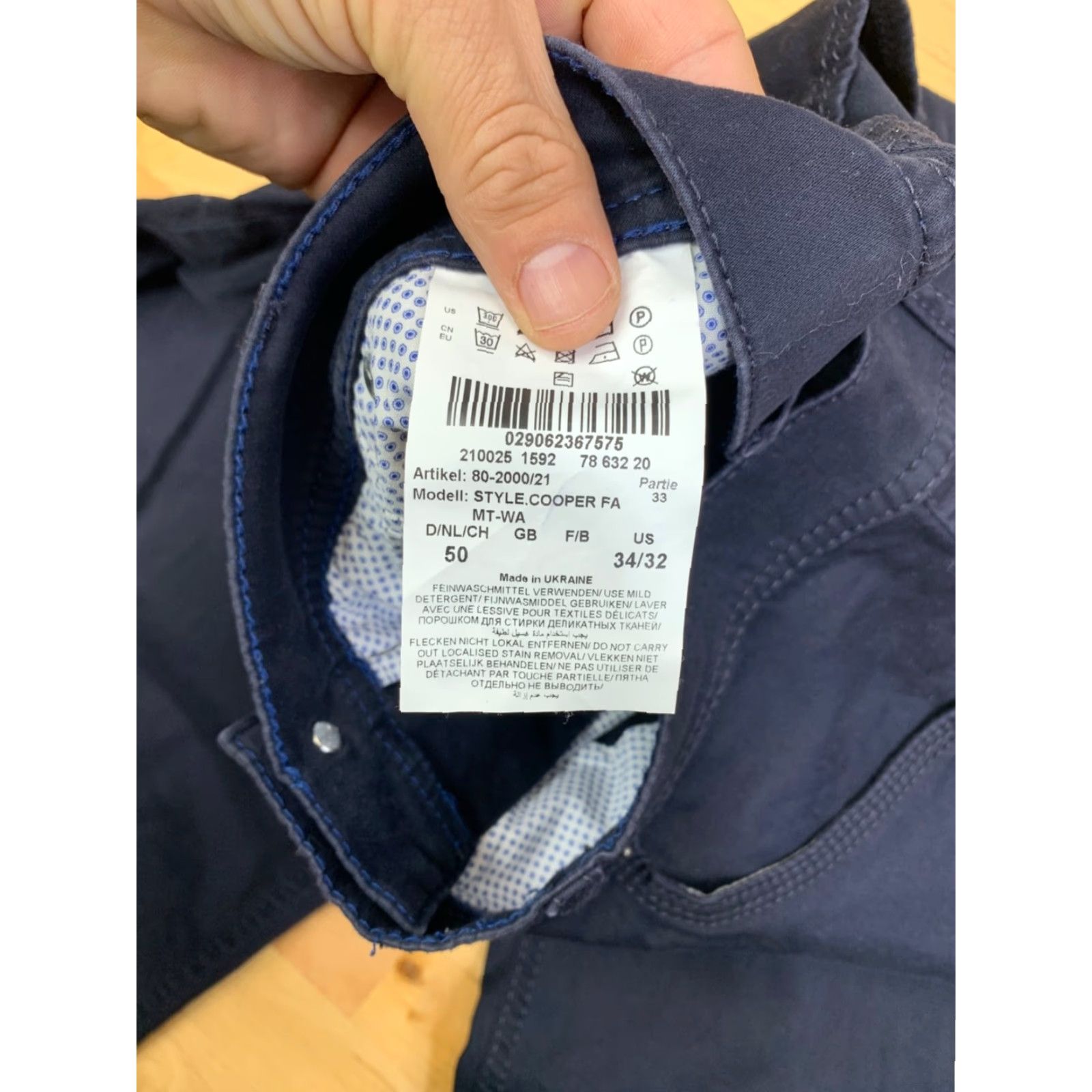 BRAX Brax Cooper Fancy Pants Mens 34x32 Blue Regular Straight Jeans Chino 5-Pocket Design Vintage No Casual Preppy Logo Size US 34 / EU 50 - 3 Thumbnail