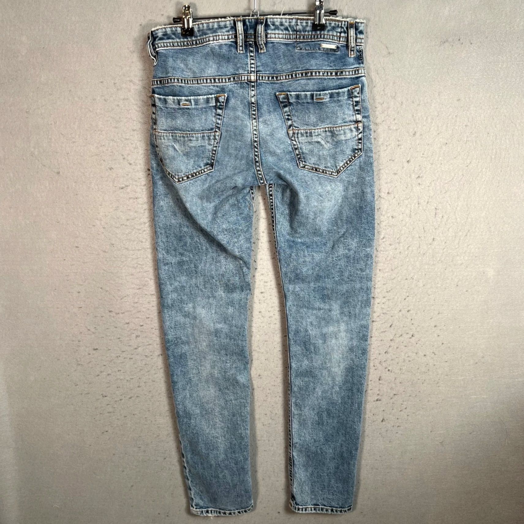 Diesel Diesel Jeans Slim 29 Thommer Skinny Light Wash Cotton Blend Denim 5-Pocket Mens Regular 29in Blue Size US 29 - 2 Thumbnail