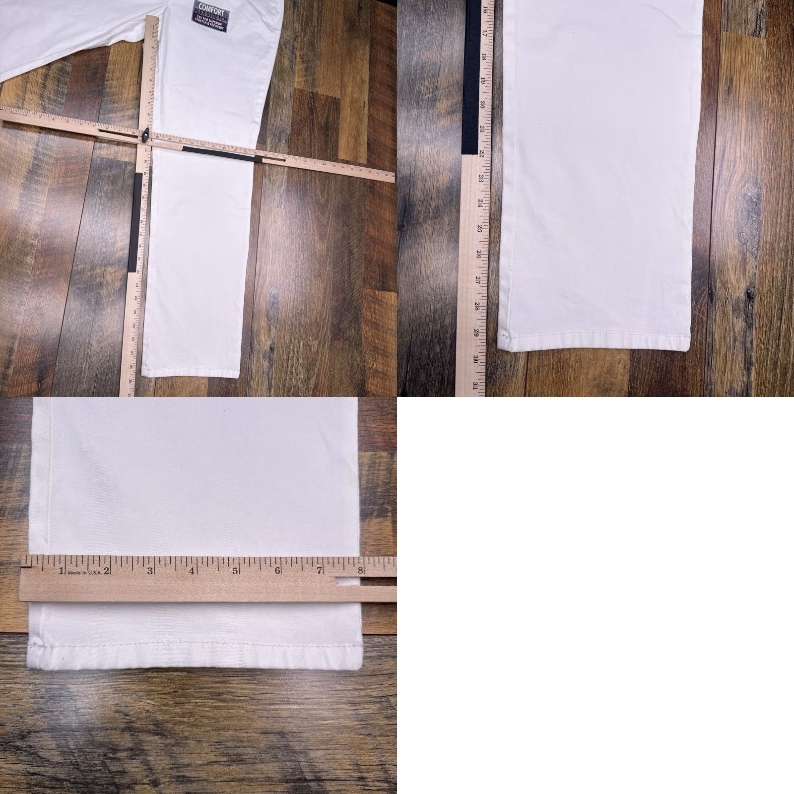 Gloria Vanderbilt Gloria Vanderbilt Pants 16W White Denim Straight Pull On High Rise Chino Stretch Womens Plus Regular Mid Rise 30in Inseam Trousers Size 38" / US 16 / IT 52 - 10 Thumbnail