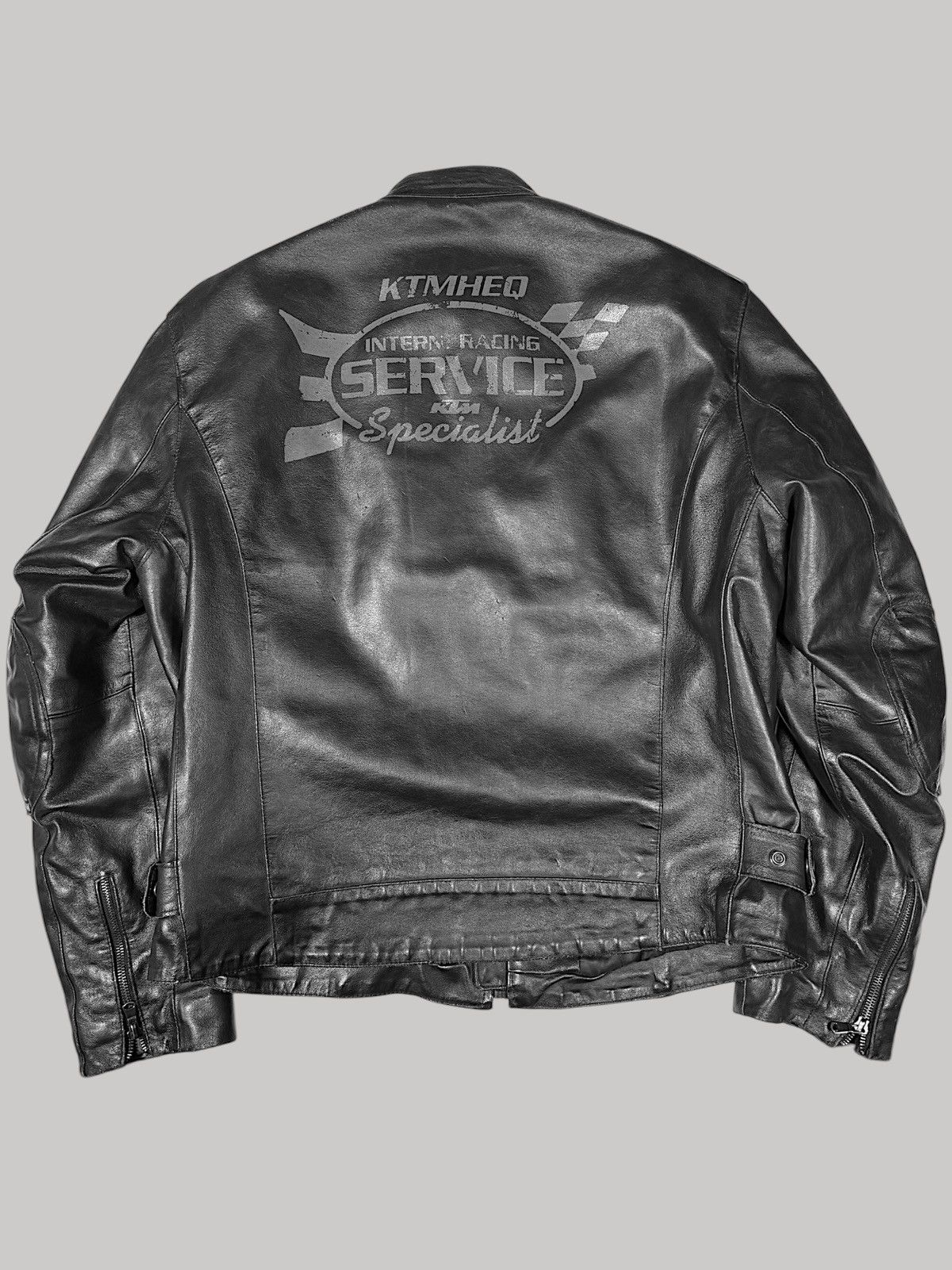 Vintage Racer stripe leather jacket moto Size US XL / EU 56 / 4 - 2 Thumbnail