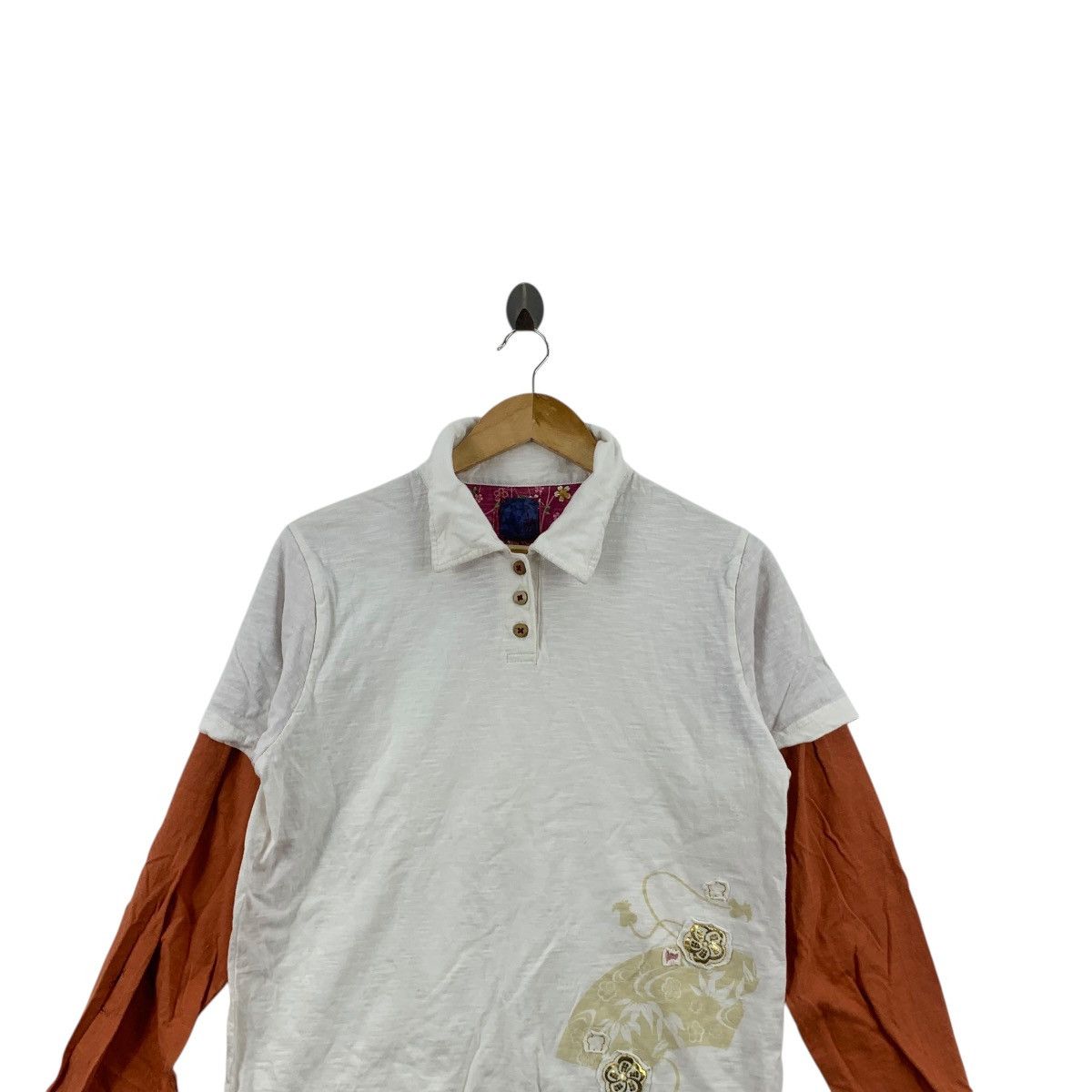 Vintage Vintage JAPAN TRADITIONAL TEMPLE Souvenir Y2K Polo Tee Size M / US 6-8 / IT 42-44 - 2 Thumbnail