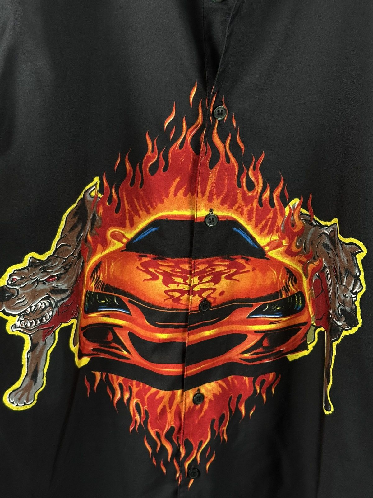Quiksilver Rare Black Cars Dog Hawaii Palm Shirt Tee Size US M / EU 48-50 / 2 - 5 Thumbnail