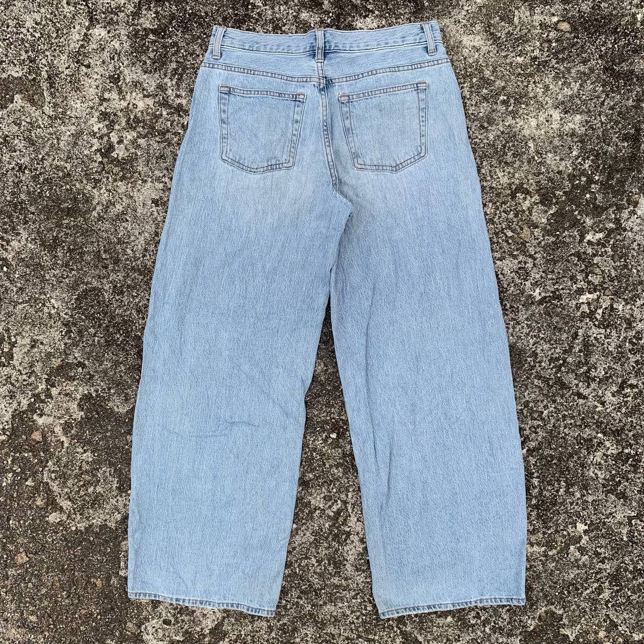 GU Women GU Baggy Jeans Light Blue Wash Denim Streetwear Size 31" - 2 Thumbnail