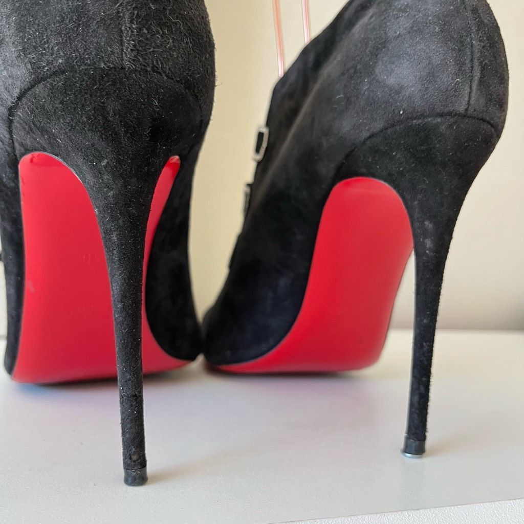 Christian Louboutin Christian Louboutin Heels Triplica Strass 100 Suede Booties Size US 9 / IT 39 - 5 Thumbnail