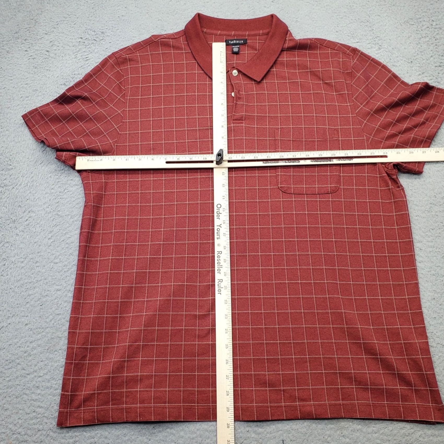 Van Heusen Van Heusen Polo Shirt Mens Size XXL Multicolor Check Short Sleeve Slit Collared Shirt Size US XXL / EU 58 / 5 - 5 Thumbnail