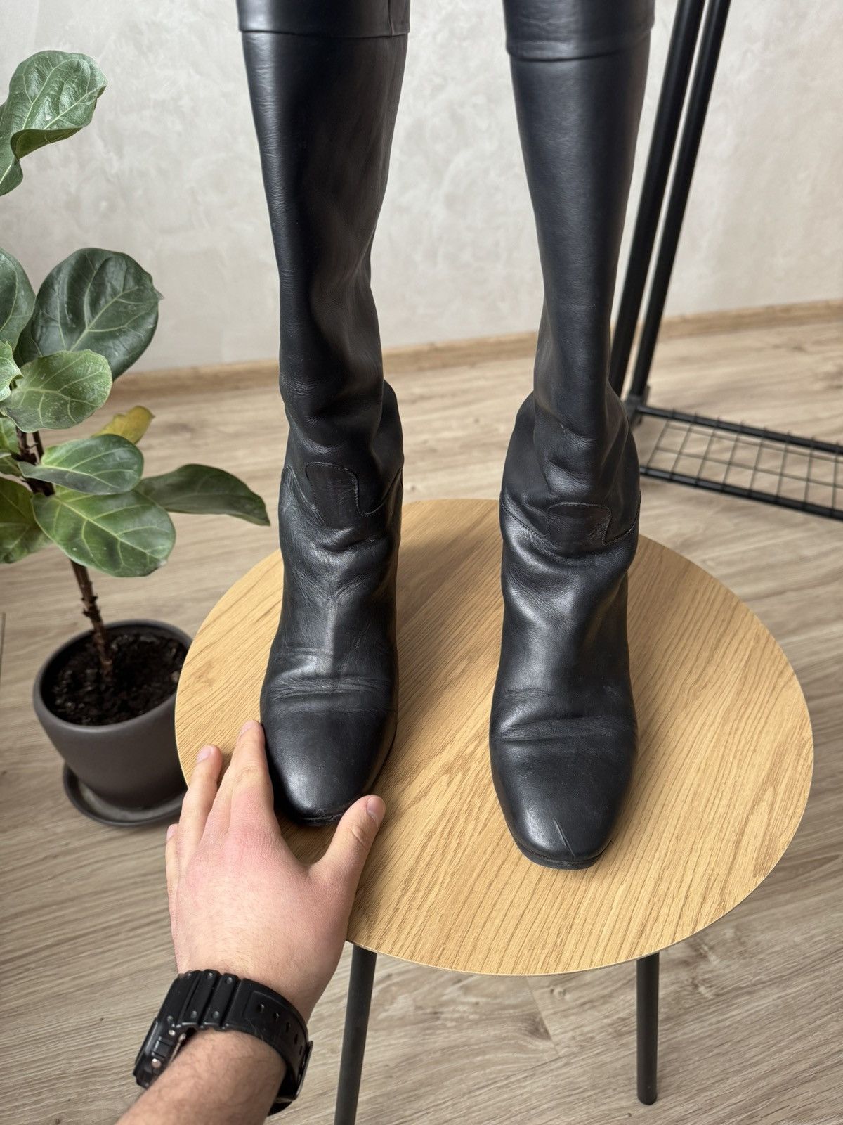Valentino Valentino Garavani Black Leather High Boots Size US 8 / IT 38 - 4 Thumbnail