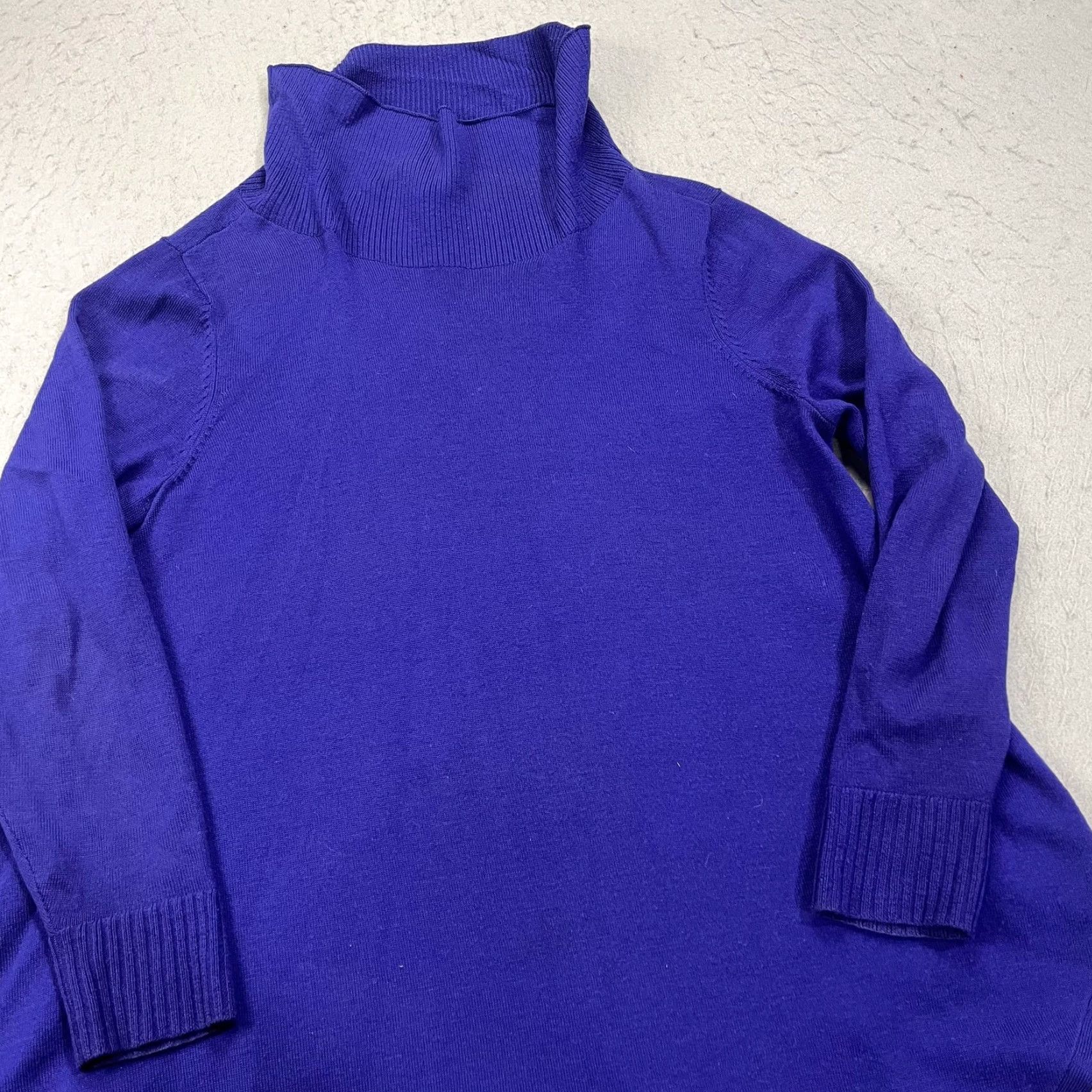 Eileen Fisher Eileen Fisher Sweater Womens Medium Purple 100% Merino Wool Turtleneck Tunic Size M / US 6-8 / IT 42-44 - 3 Thumbnail
