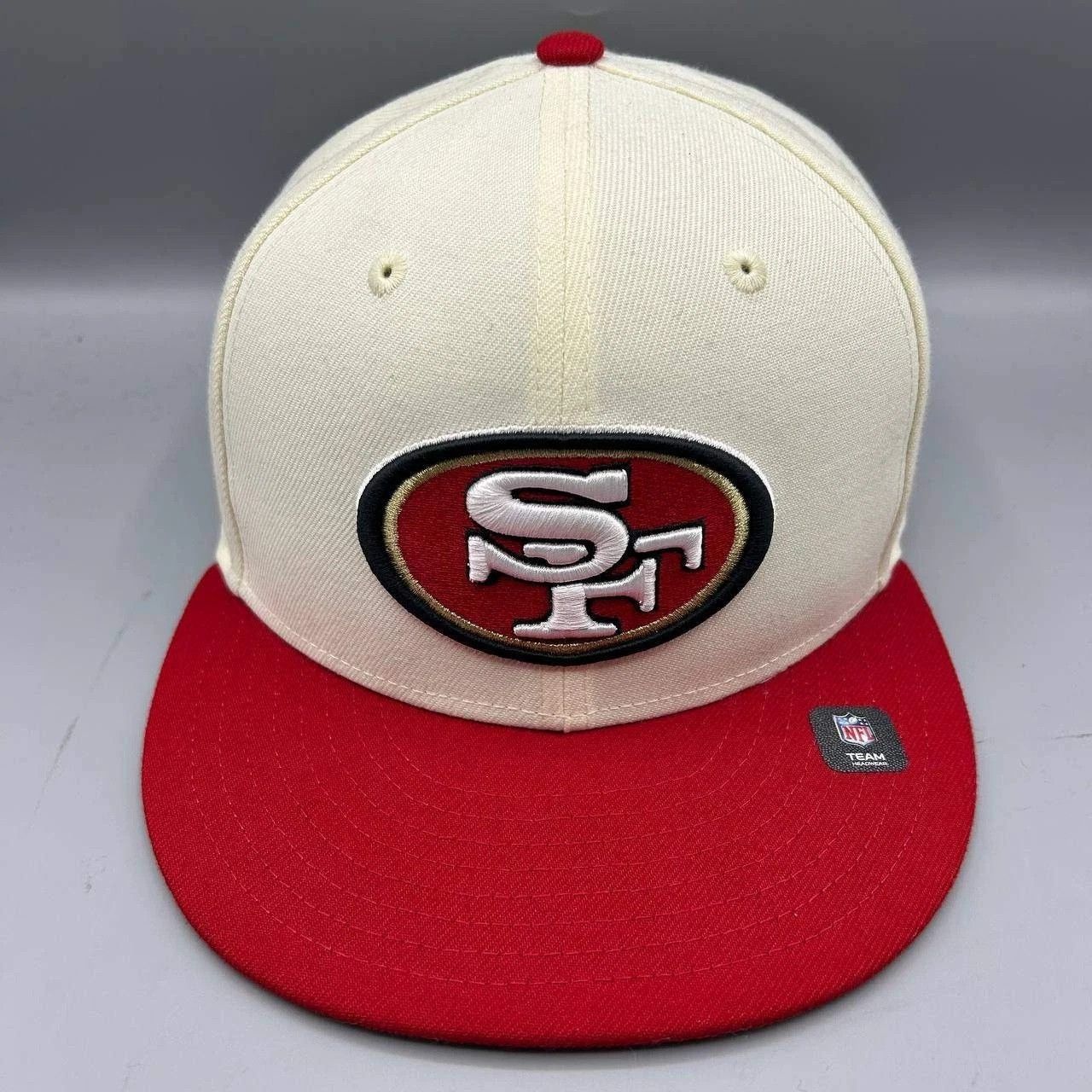 New Era San Francisco 49ers Hat Men 7 1/4 White Red NFL Fitted Cap Size ONE SIZE - 2 Thumbnail