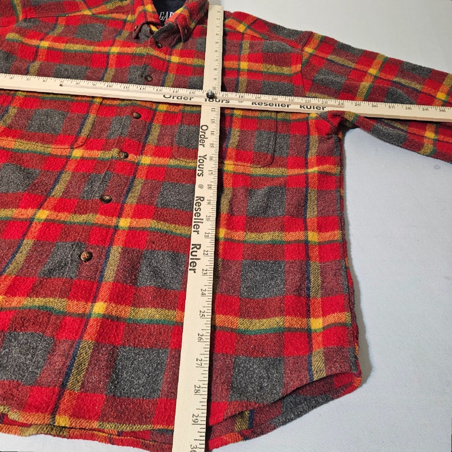 Gap VINTAGE GAP Shirt Mens Red Plaid Flannel Wool Blend Button Shirt Medium Hong Kong Size US M / EU 48-50 / 2 - 4 Thumbnail