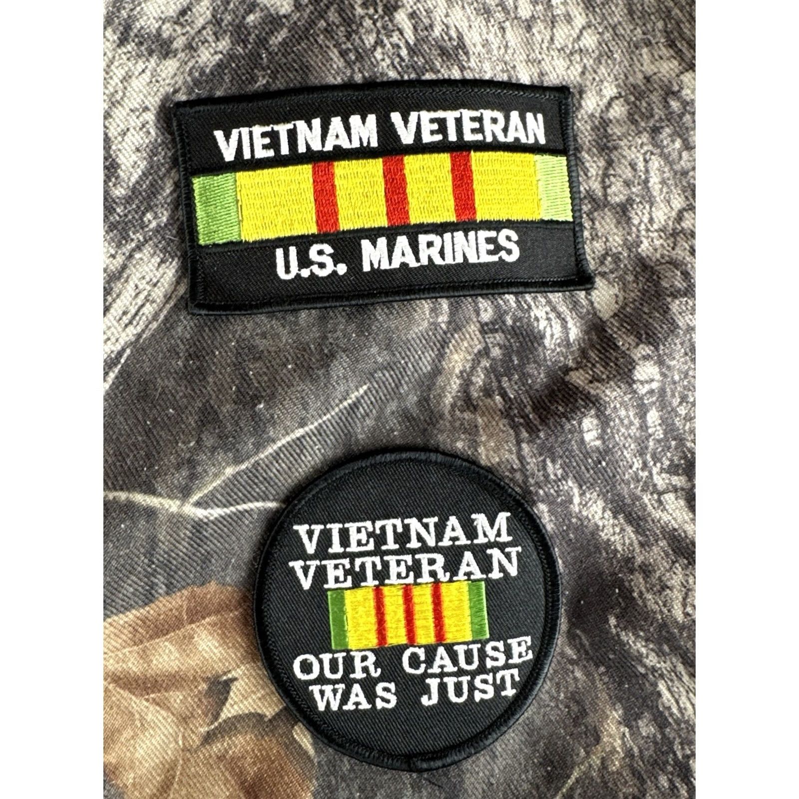 Vintage Wells Creek Outfitters Camo Hunting Jacket Fleece Lined Military Vietnam Veteran Patches USA XL Men Size US XL / EU 56 / 4 - 7 Thumbnail