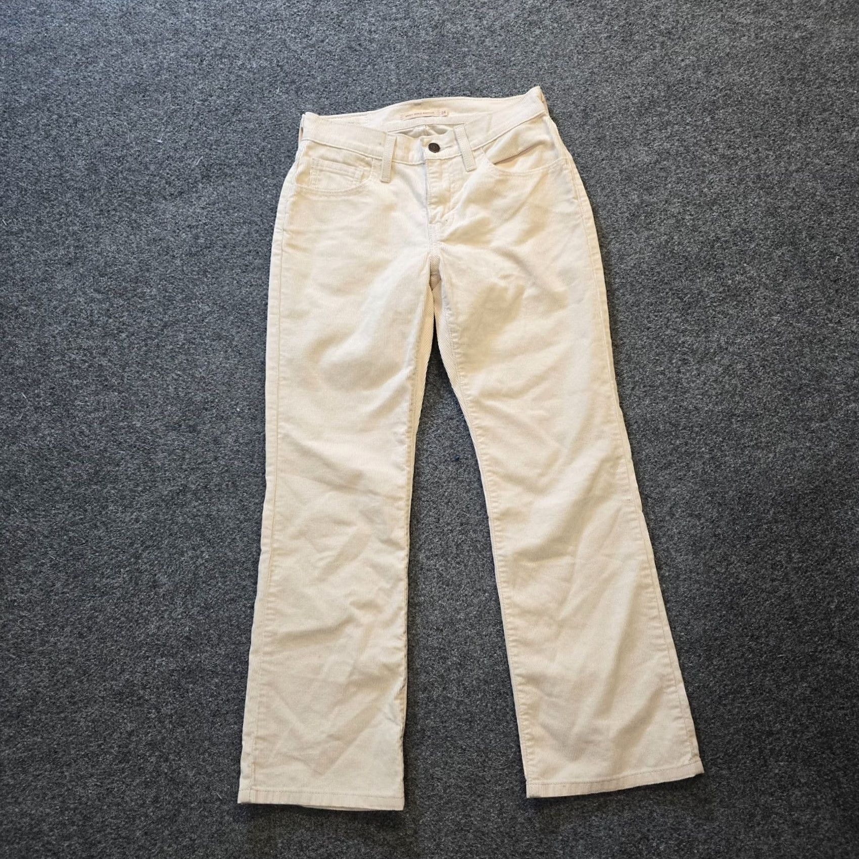 Levi's Levi's Pants Women Size 24 White Corduroy Mid Rise Ankle Bootcut Capsule Casual Womens Size 42" / US 20 - 2 Thumbnail