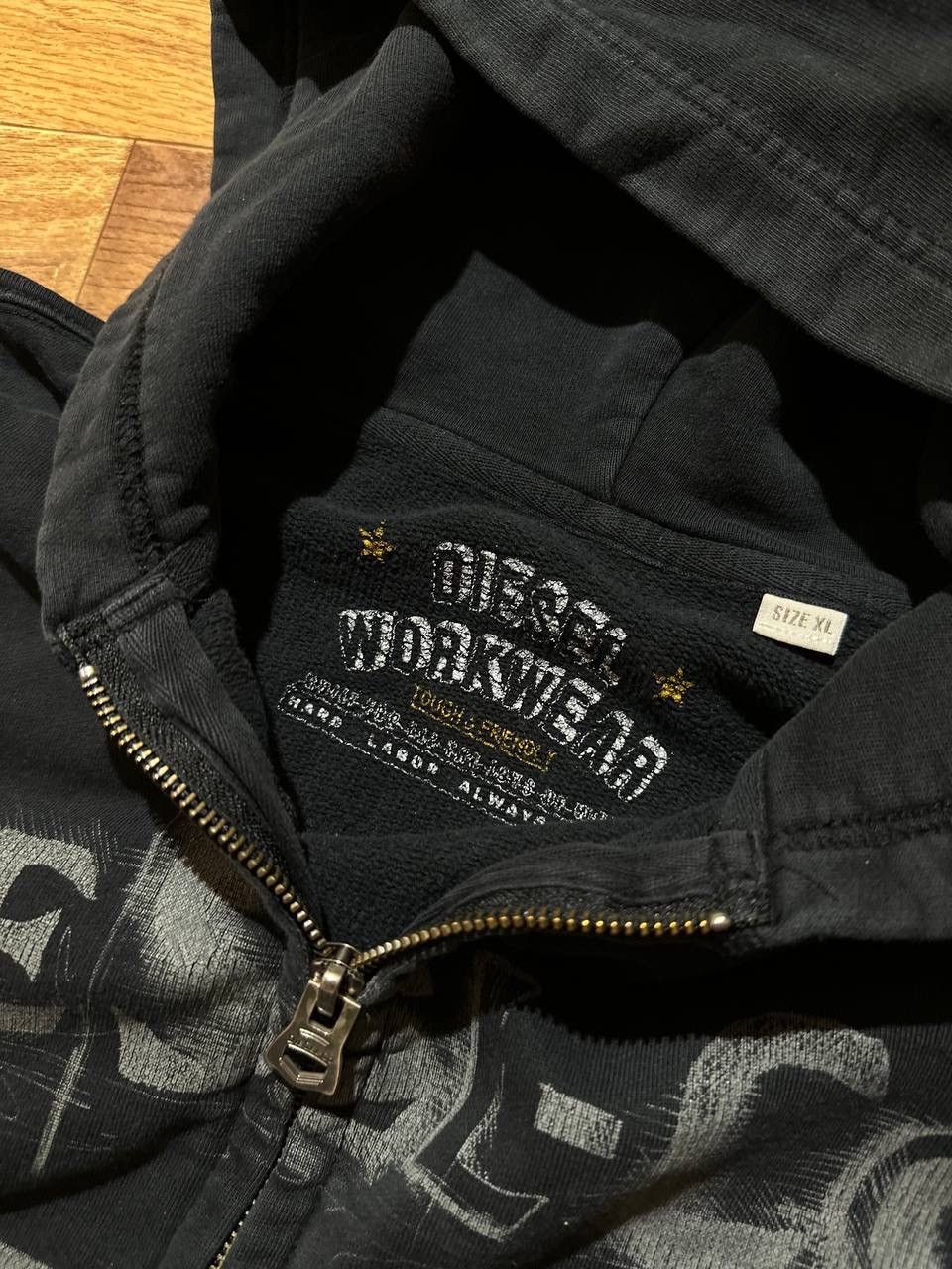 Diesel × Vintage Vintage Full Zip Hoodie Diesel Big Logo Y2K Avant Garde Size US XL / EU 56 / 4 - 4 Thumbnail