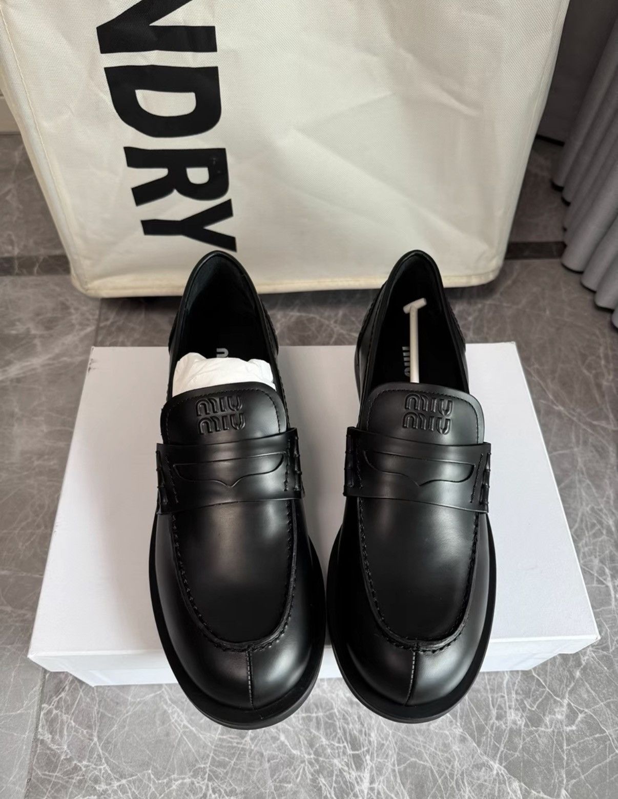 Miu Miu Miu Miu Classic Black Loafers K6 Size US 6.5 / IT 36.5 - 2 Thumbnail