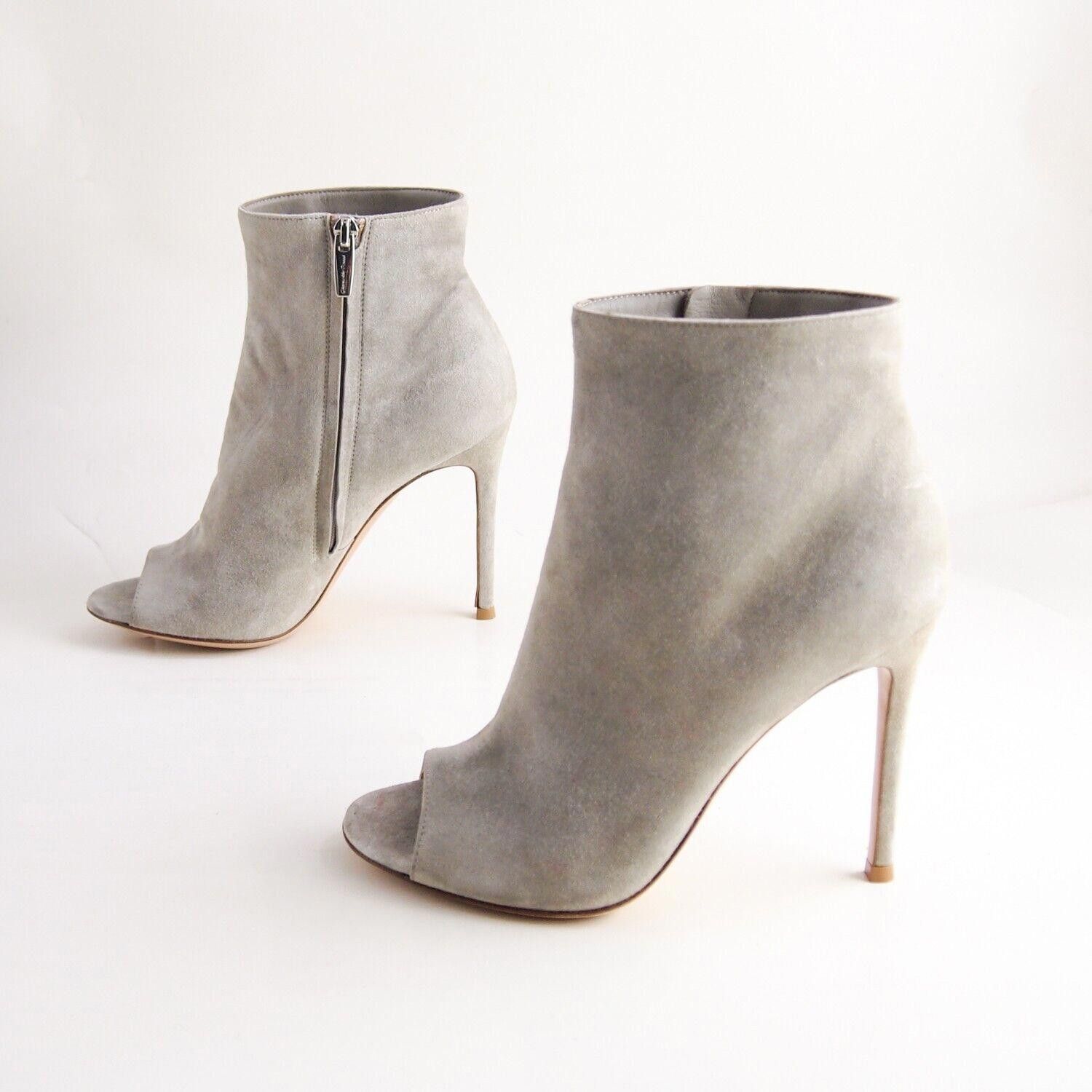 Gianvito Rossi Gianvito Rossi Open Toe Booties Gray Suede US 6.5 EU 36.5 Size US 6.5 / IT 36.5 - 2 Thumbnail
