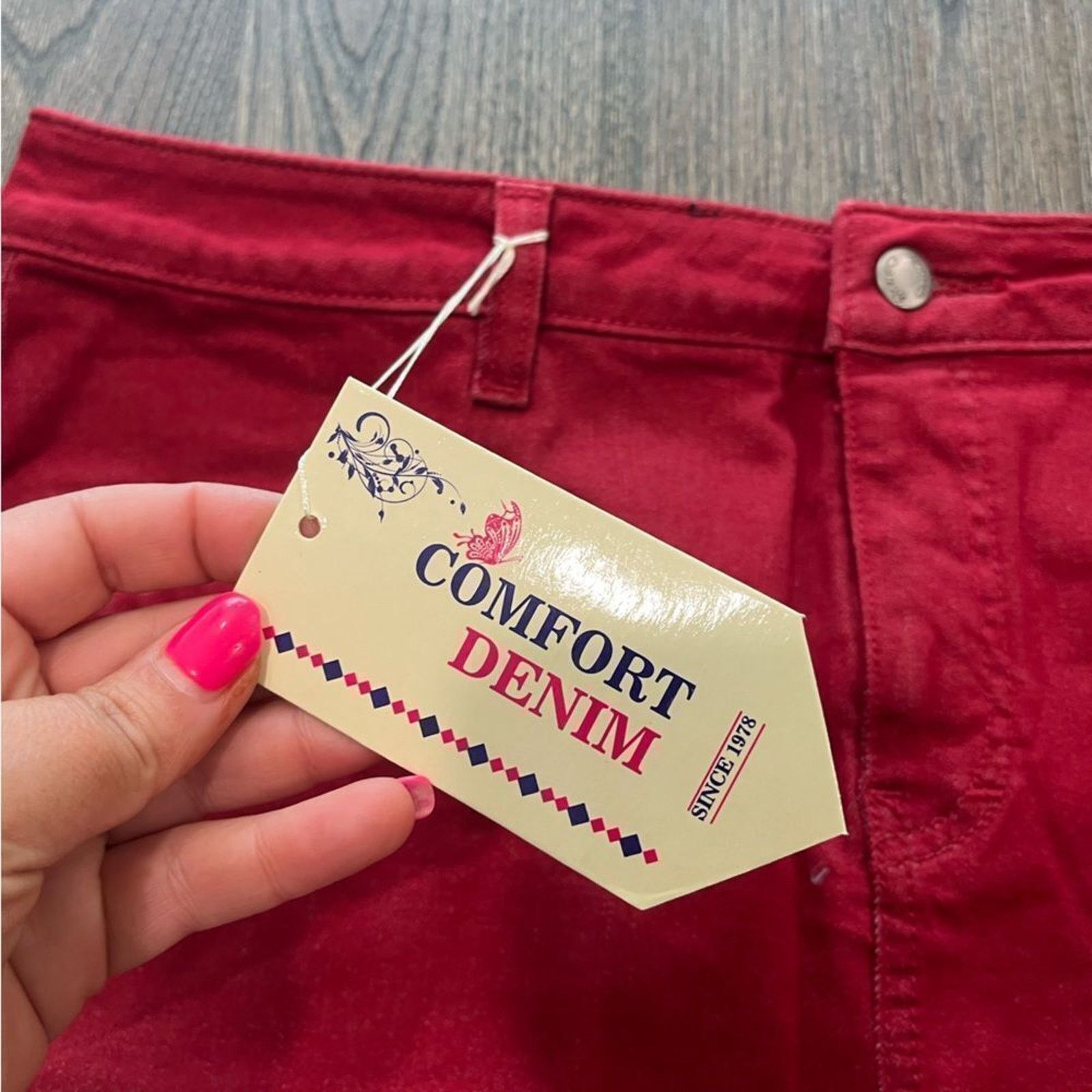 Vintage NWT Comfort Denim Mini Skirt Belted Size 13/14 Size 36" / US 14 / IT 50 - 2 Thumbnail