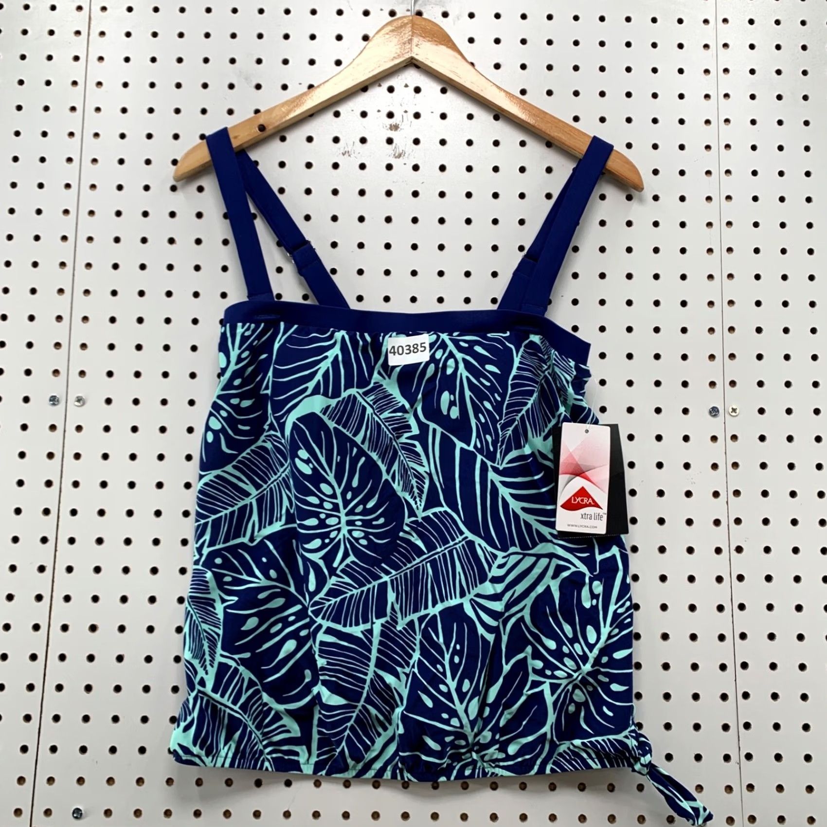 Vintage Maxine of Hollywood Bathing Swimwear Top Womens Size 8 Blue Floral NWT Size M / US 6-8 / IT 42-44 - 2 Thumbnail