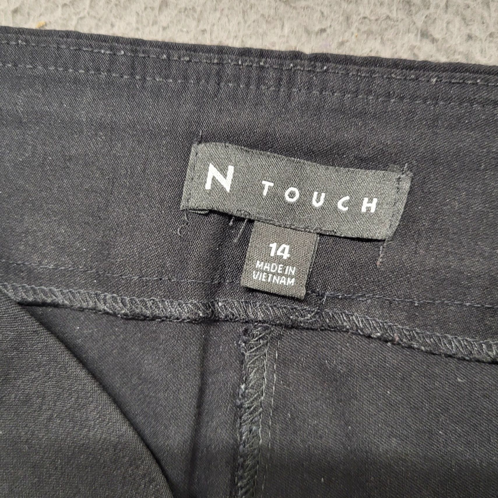 Vintage N Touch Pants Womens 14 Flat Front Straight Leg Pocket Dress Slacks Black Career Mens? Women? Size 36" / US 14 / IT 50 - 2 Thumbnail
