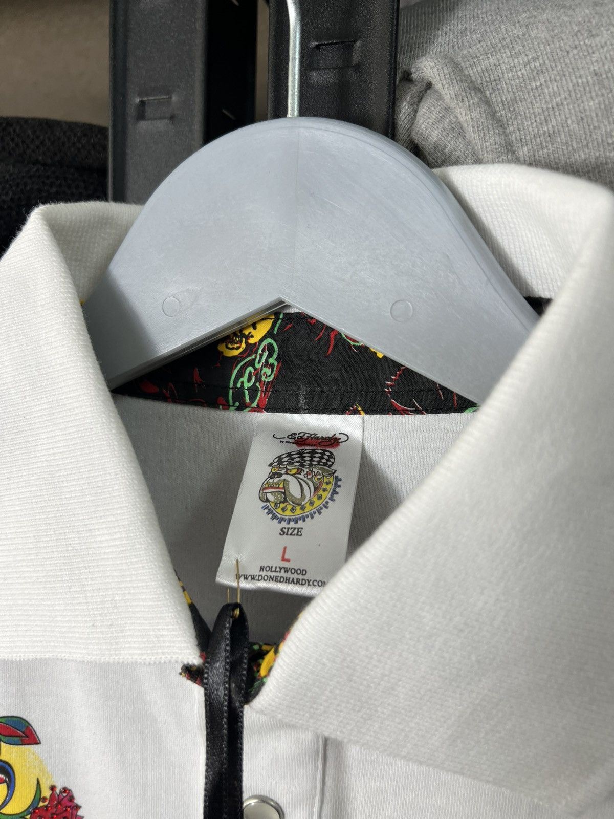 Ed Hardy Ed Hardy Skull Graphic Polo Shirt White Size L (Fits M) Size US L / EU 52-54 / 3 - 5 Thumbnail