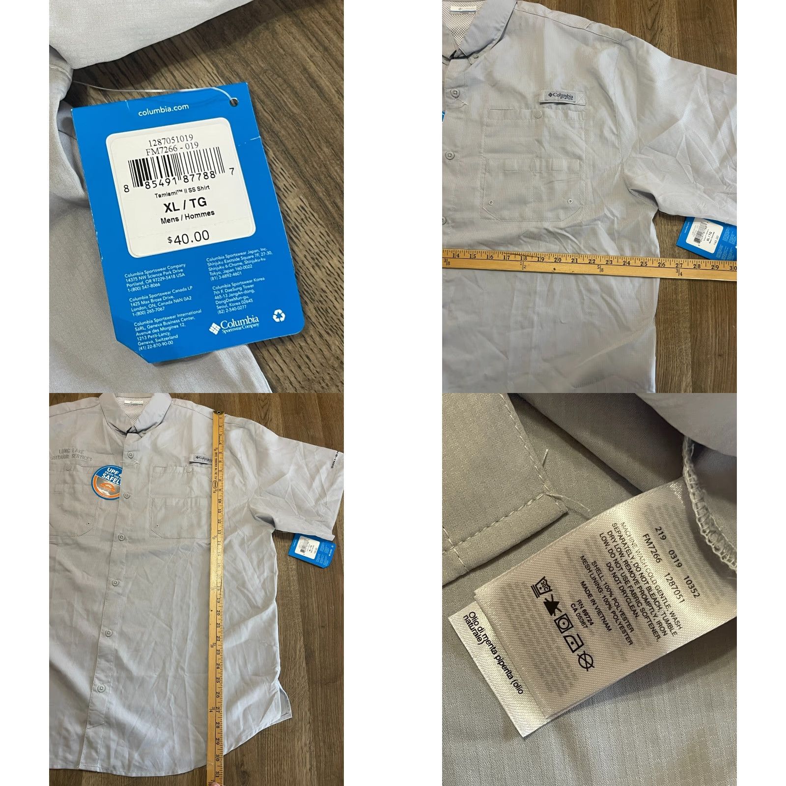 Vintage Columbia Shirt Men's XL Gray Button Up Long Lake Outdoor Services NWT Casual Size US XL / EU 56 / 4 - 9 Thumbnail