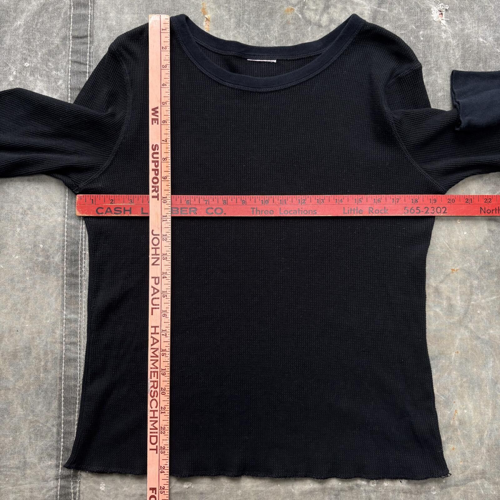 Vintage Vintage Y2K Black Grunge Skater Thermal Waffle Knit Shirt Size L / US 10 / IT 46 - 2 Thumbnail