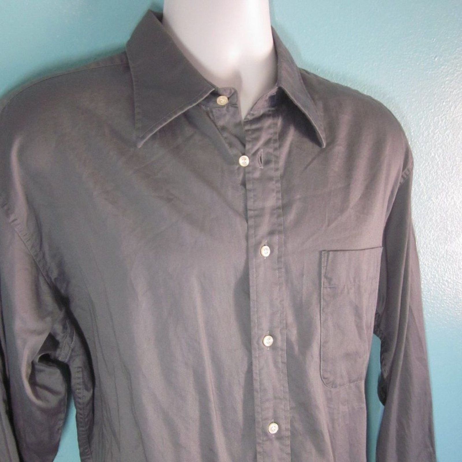 Hiroko Koshino Homme Hiroko Koshino Homme Men Steel Gray Shirt Size LL Fits Large Size US L / EU 52-54 / 3 - 1 Thumbnail