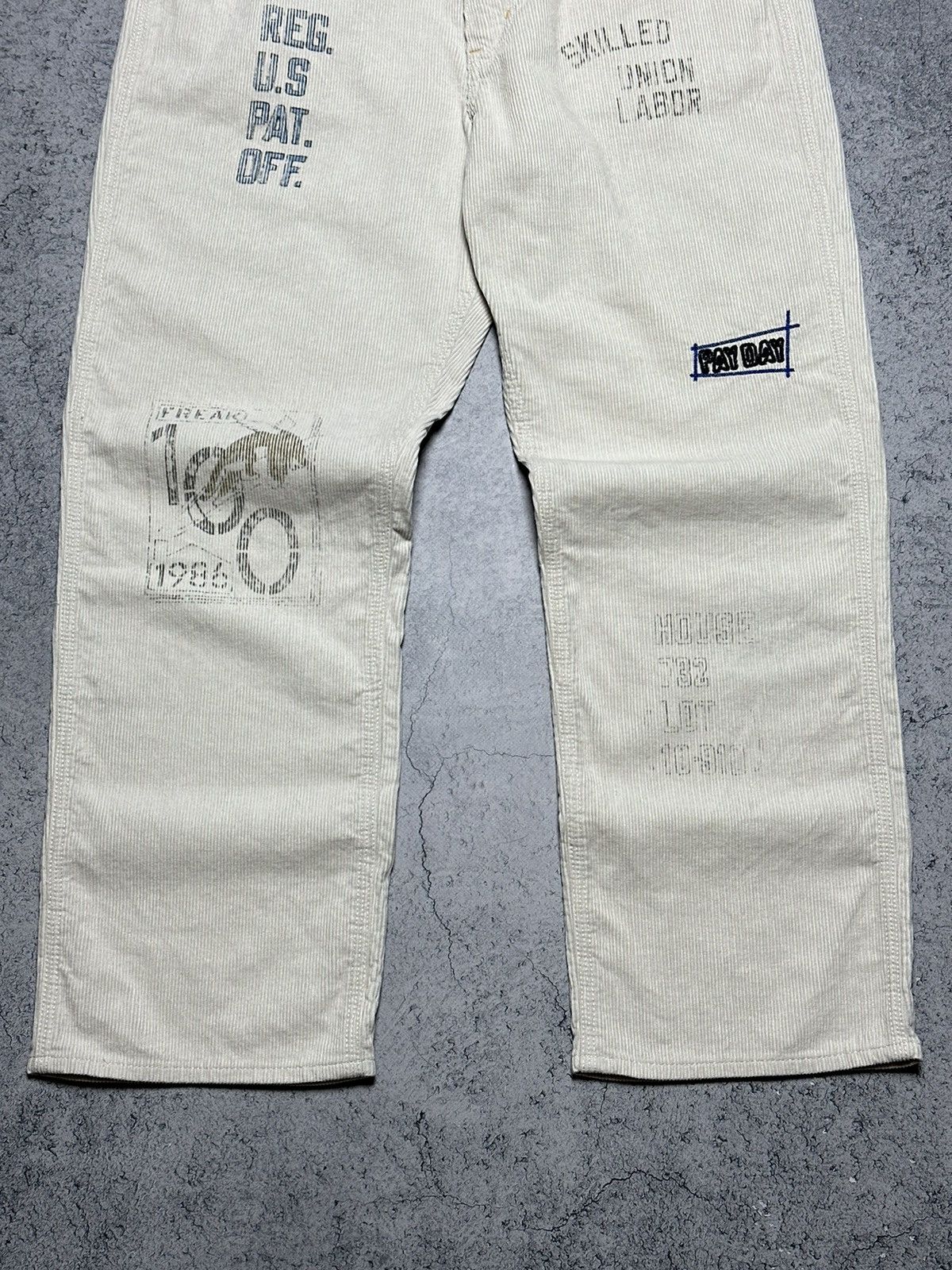 Other Pay Day Mulberry Printed Corduroy Workwear Pants Size US 33 - 3 Thumbnail