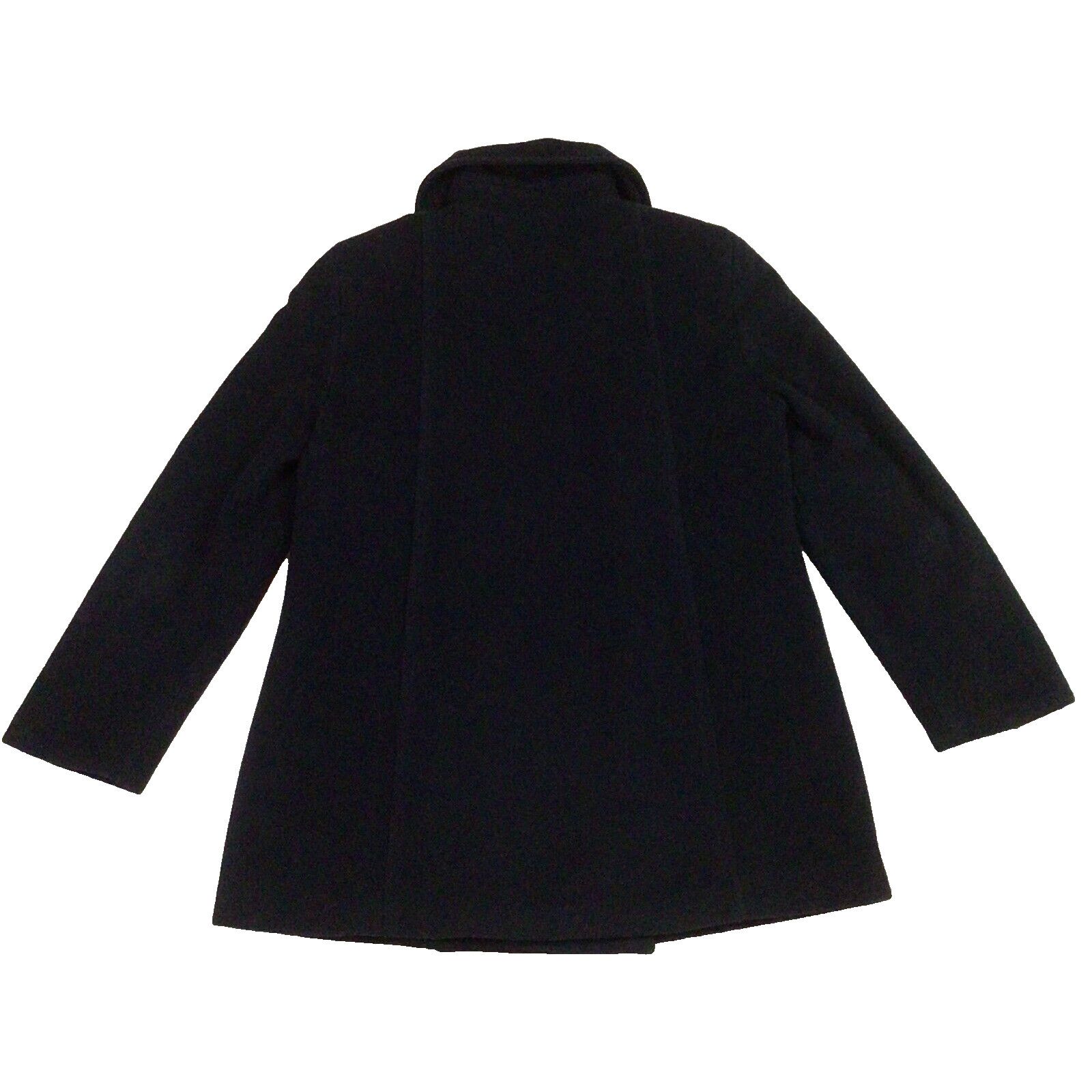 Vtg Halston Black Jacket Coat Wool Cashmere 12 Red Liner