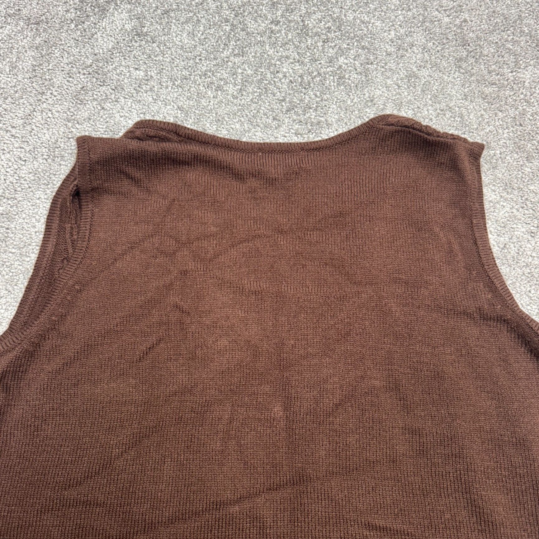 Vintage VINTAGE BFA Classic Vest Sweater Womens XL Brown Cable Knit Open Front Y2K 90s Size XL / US 12-14 / IT 48-50 - 3 Thumbnail