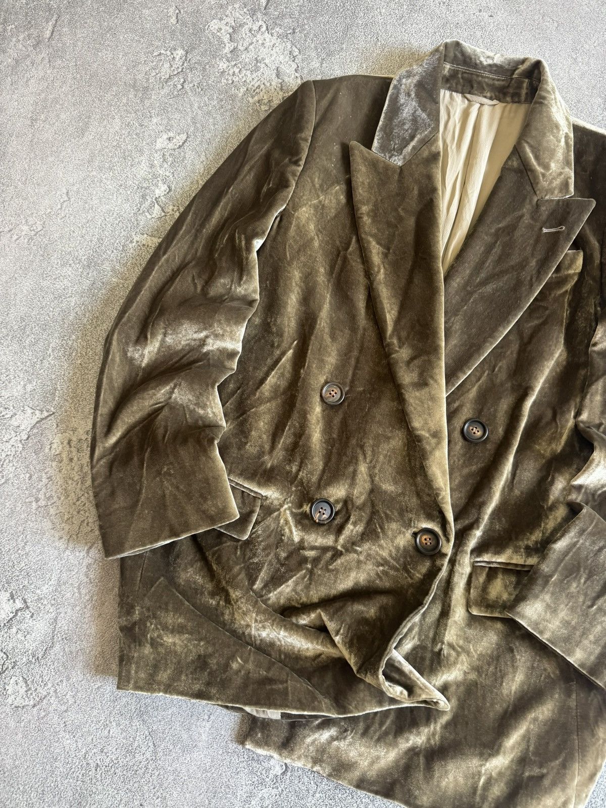 Brunello Cucinelli Brunello Cucinelli 40 velour velvet button up jacket blazer Size S / US 4 / IT 40 - 3 Thumbnail