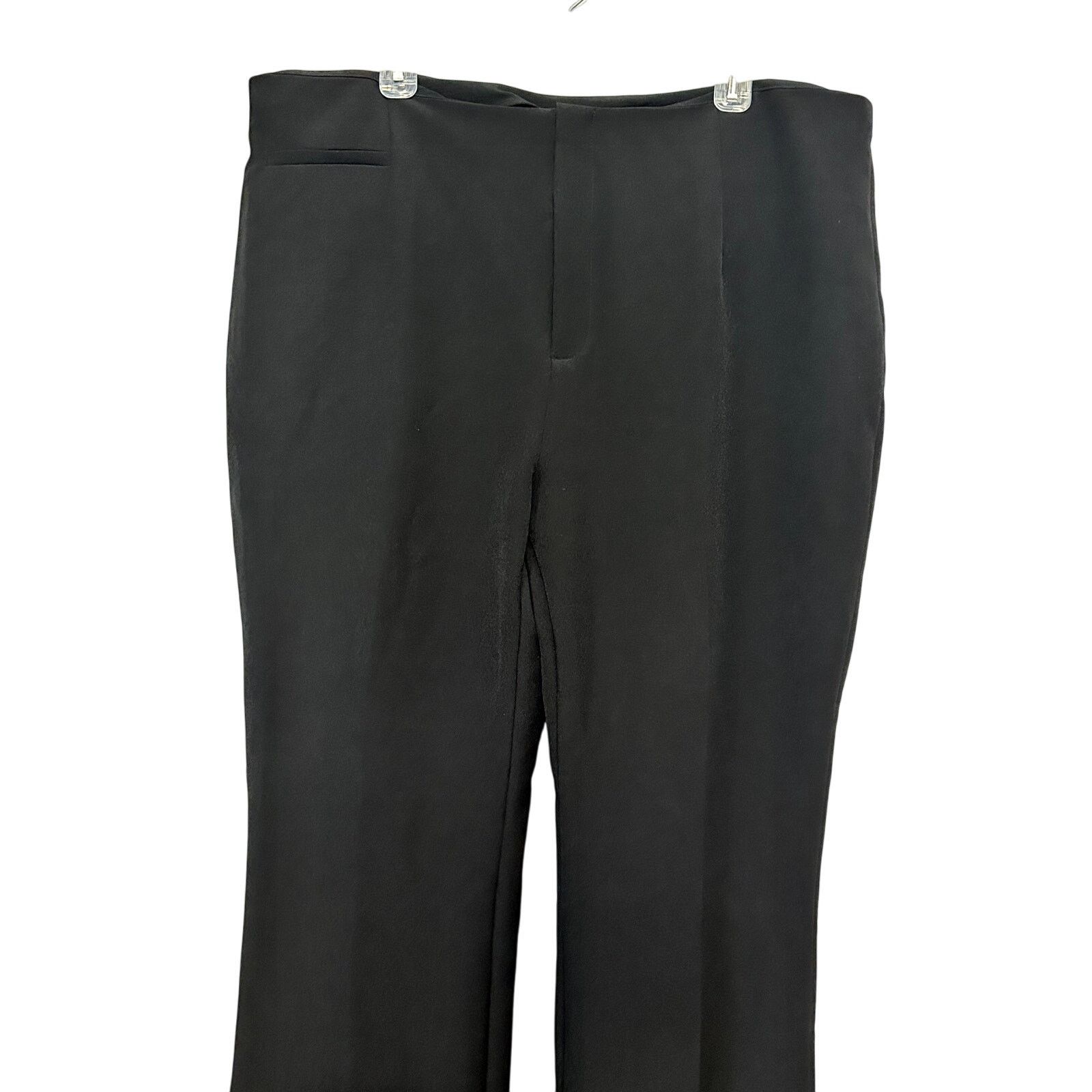 Other Open Edit Straight Leg Pants High Rise Side Slit Black 2X Size 40" / US 18 - 3 Thumbnail