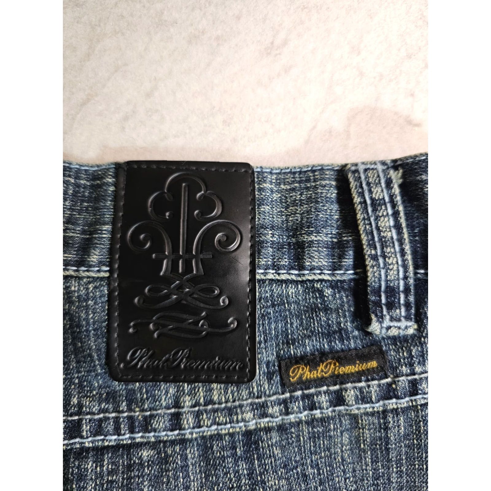 Phat Farm VINTAGE Phat Premium Phat Farm Embroidered Denim Jeans Mens 40x32 Wide Leg Size US 40 / EU 56 - 5 Thumbnail