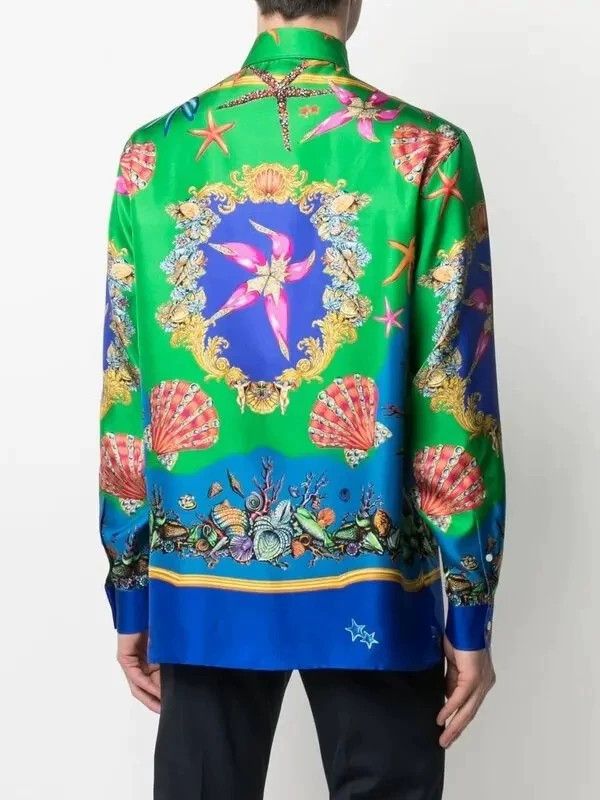 Versace Versace Ocean mulberry silk shirt Size US XXL / EU 58 / 5 - 9 Thumbnail