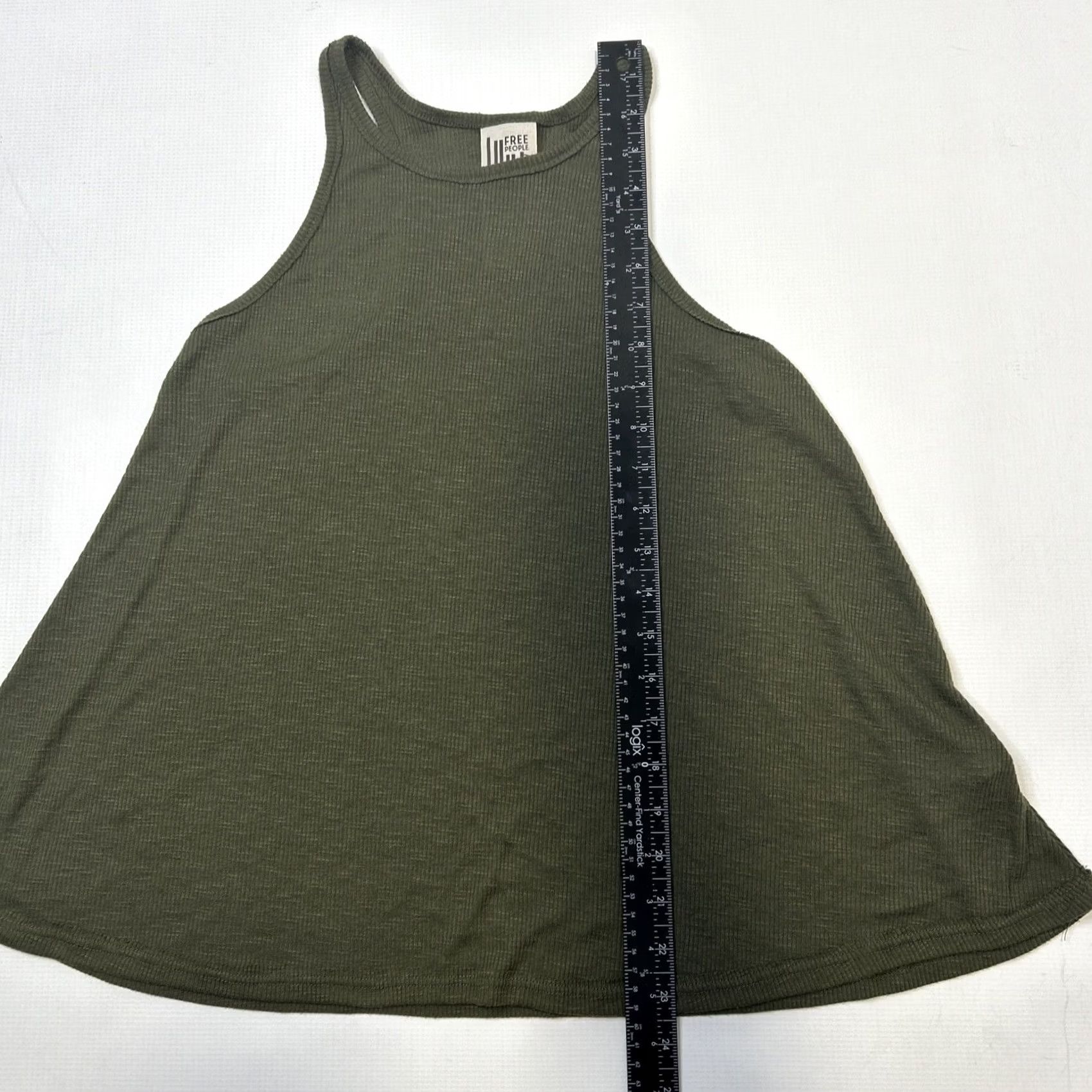 Free People Free People Tank Top Shirt Womens S Army Green Racerback Sleeveless Knit Lightweight Casual 90s Bohemian California Urban Outfitters Size S / US 4 / IT 40 - 6 Thumbnail