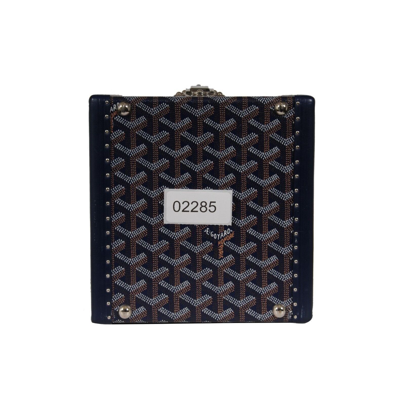 Goyard Trunk Case Navy Blue Jewelry Cuff Links Watch Box -02285 Size ONE SIZE - 21 Thumbnail
