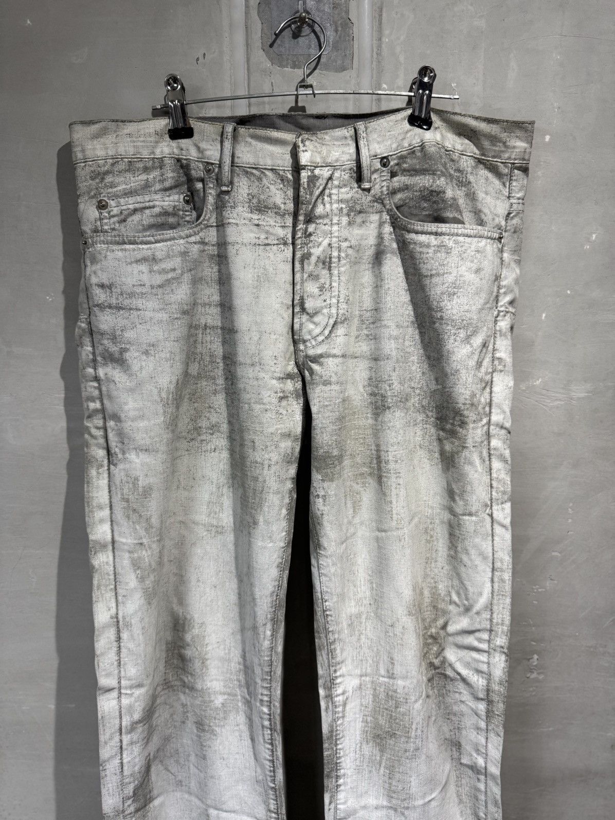 Dior Dior Homme Hedi Slimane White Waxed Denim Jeans Size US 33 - 3 Thumbnail