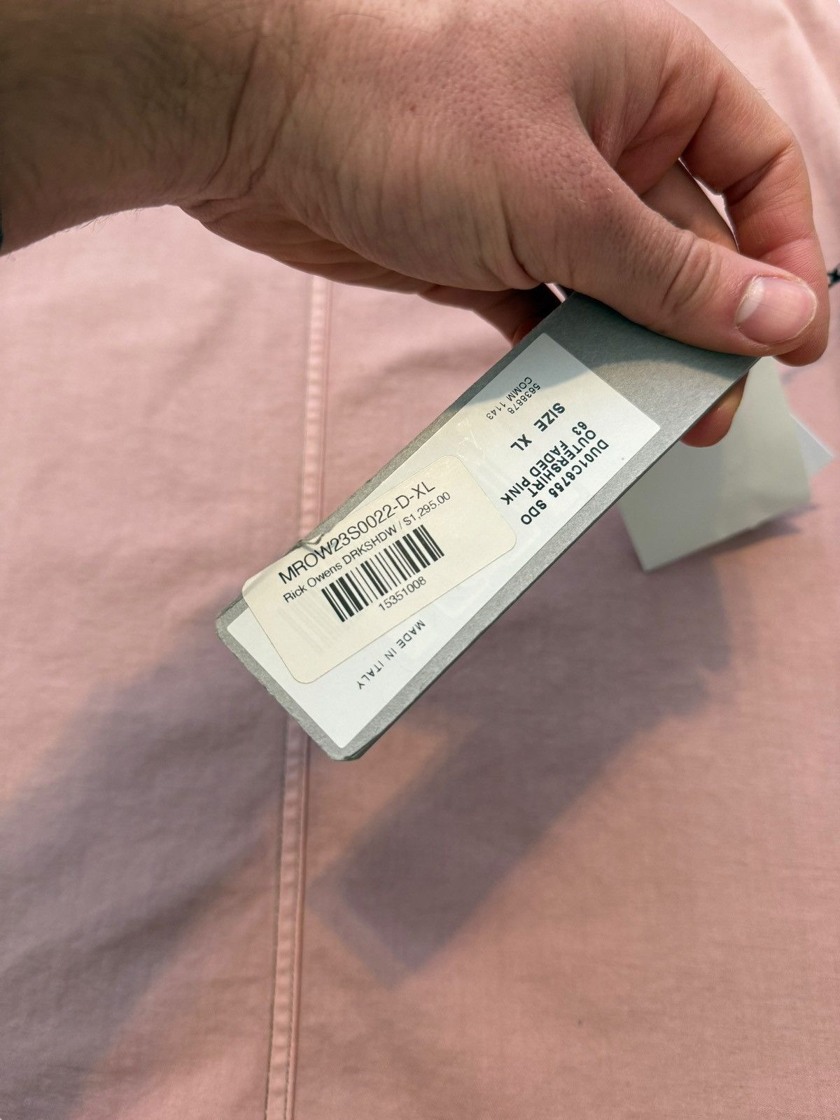 Rick Owens Pink Giacca Faded Denim Overshirt Jacket Size US XL / EU 56 / 4 - 13 Thumbnail