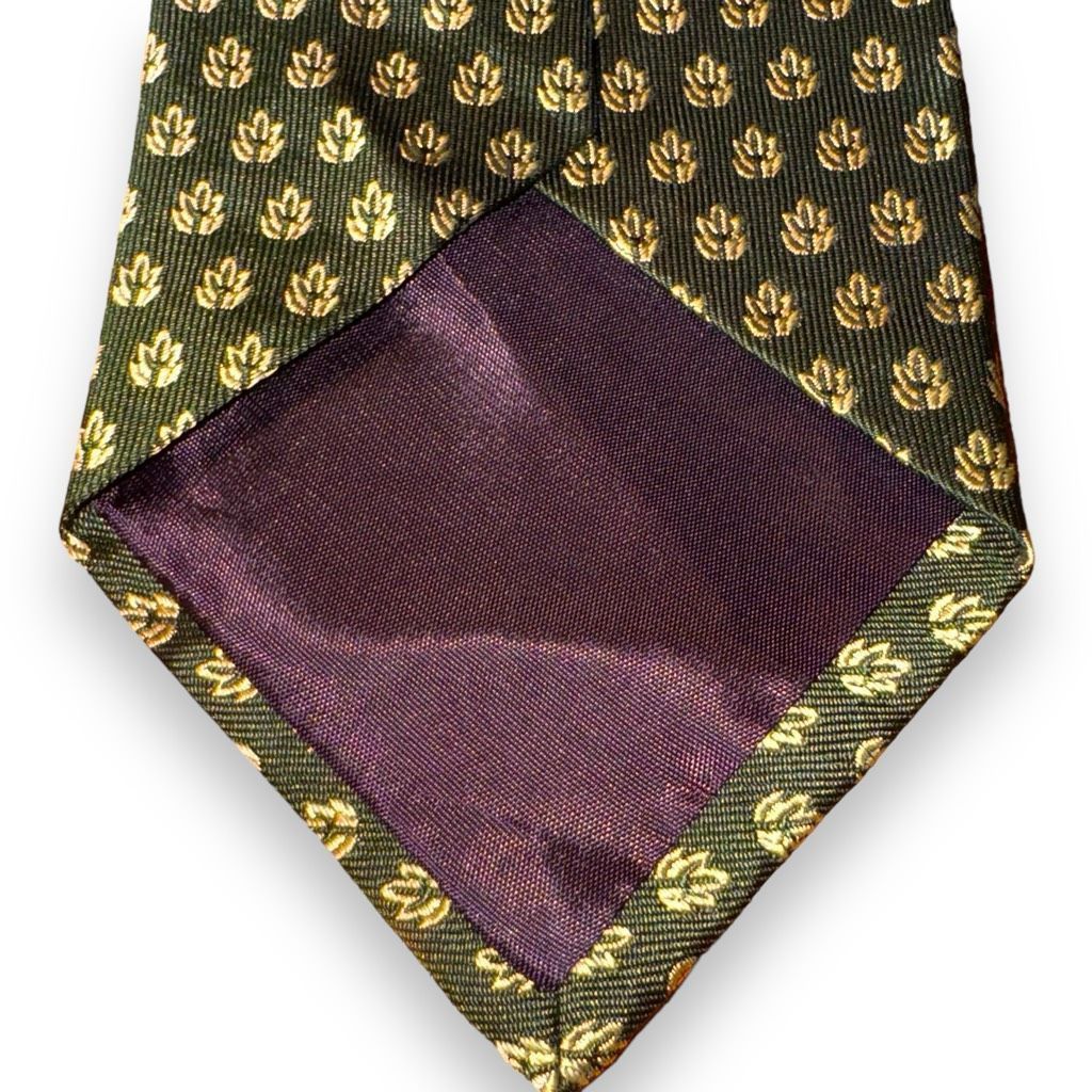 Polo Ralph Lauren Polo Ralph Lauren Green Leaf Motif Handmade in USA Silk Tie Size ONE SIZE - 4 Thumbnail